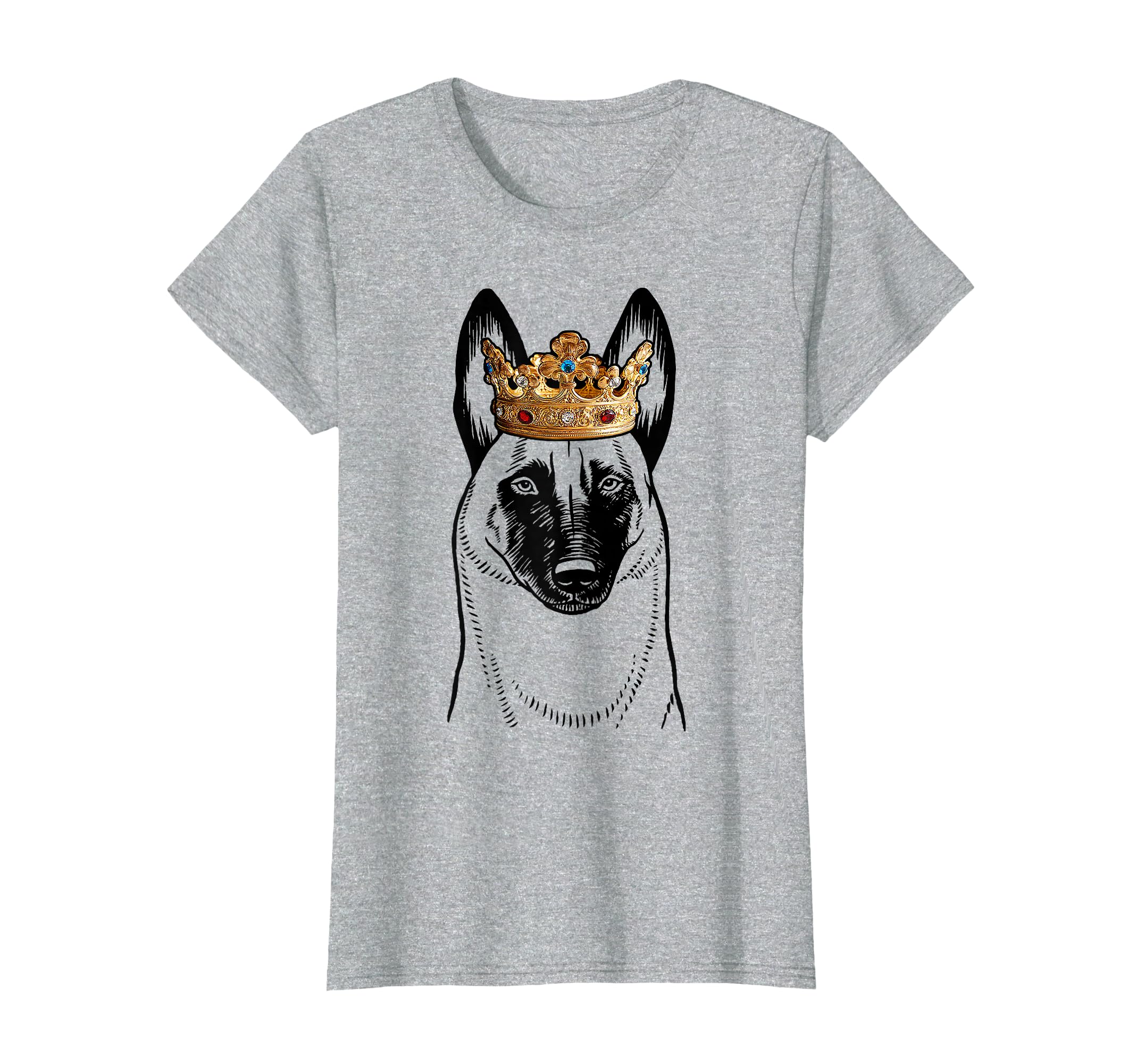 Belgian Malinois Dog Wearing Crown T-Shirt