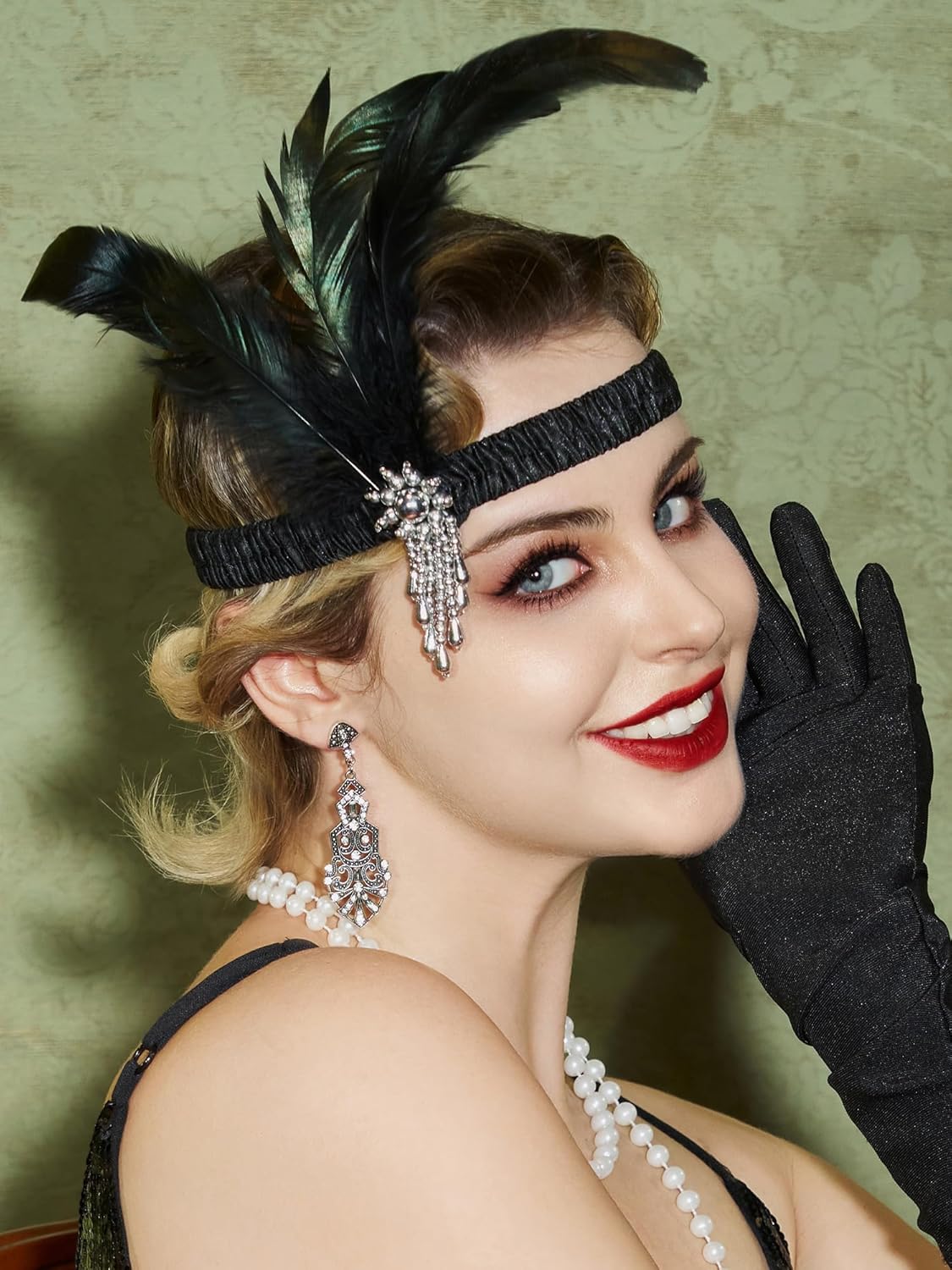 Accessori Flapper Anni 1920 Set Di Accessori Costume Gatsby Per Donna Anni '20 C - Foto 7