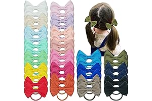 40 Piece Premium Hair Bows for Girls - 3 Inch Boutique-Style Ribbon...