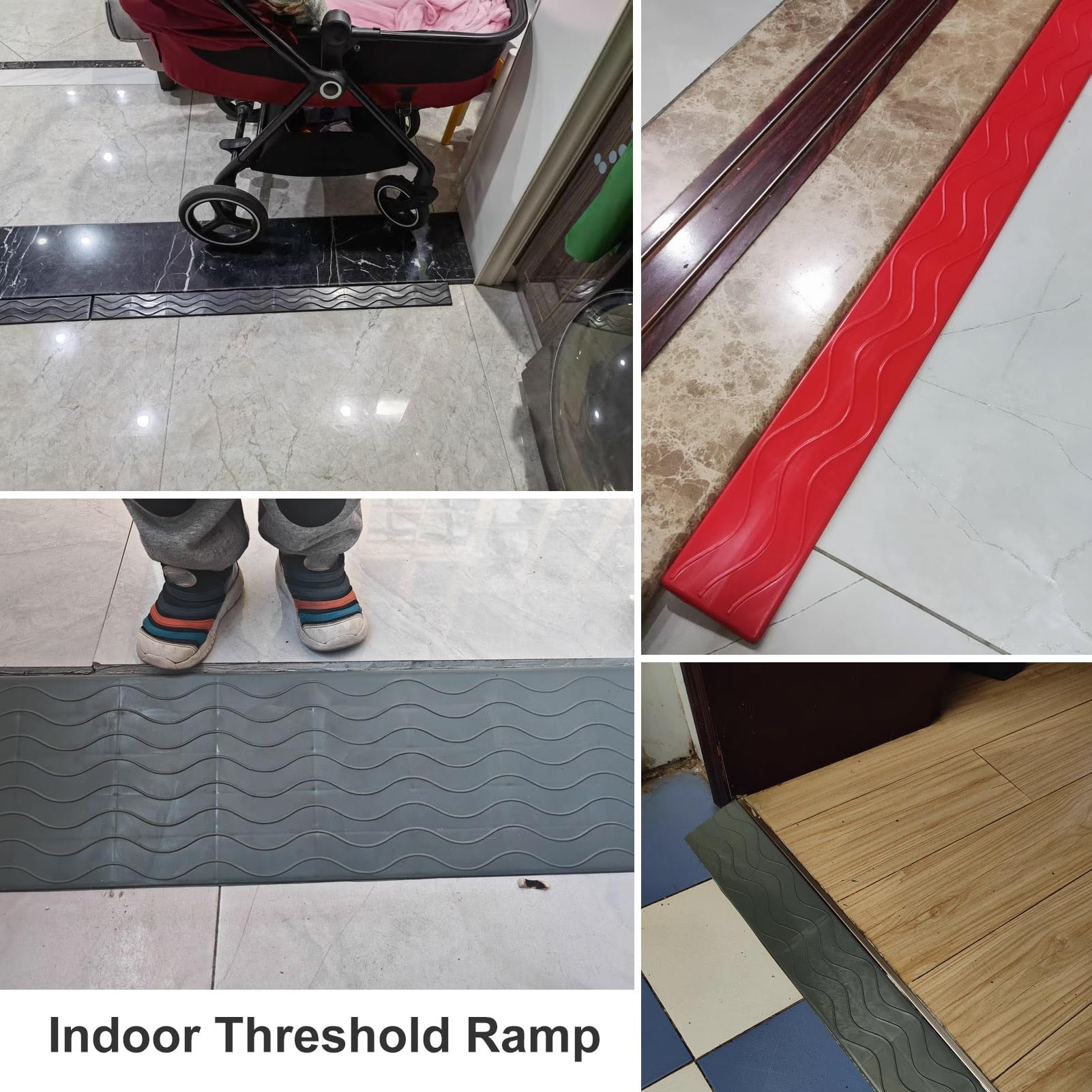 Rampa de umbral para sillas de ruedas, rampa de acceso de 10,5 cm de altura para puertas, ideal para barrer robots y equipaje, dimensiones 100 x 10 x 3,5 cm