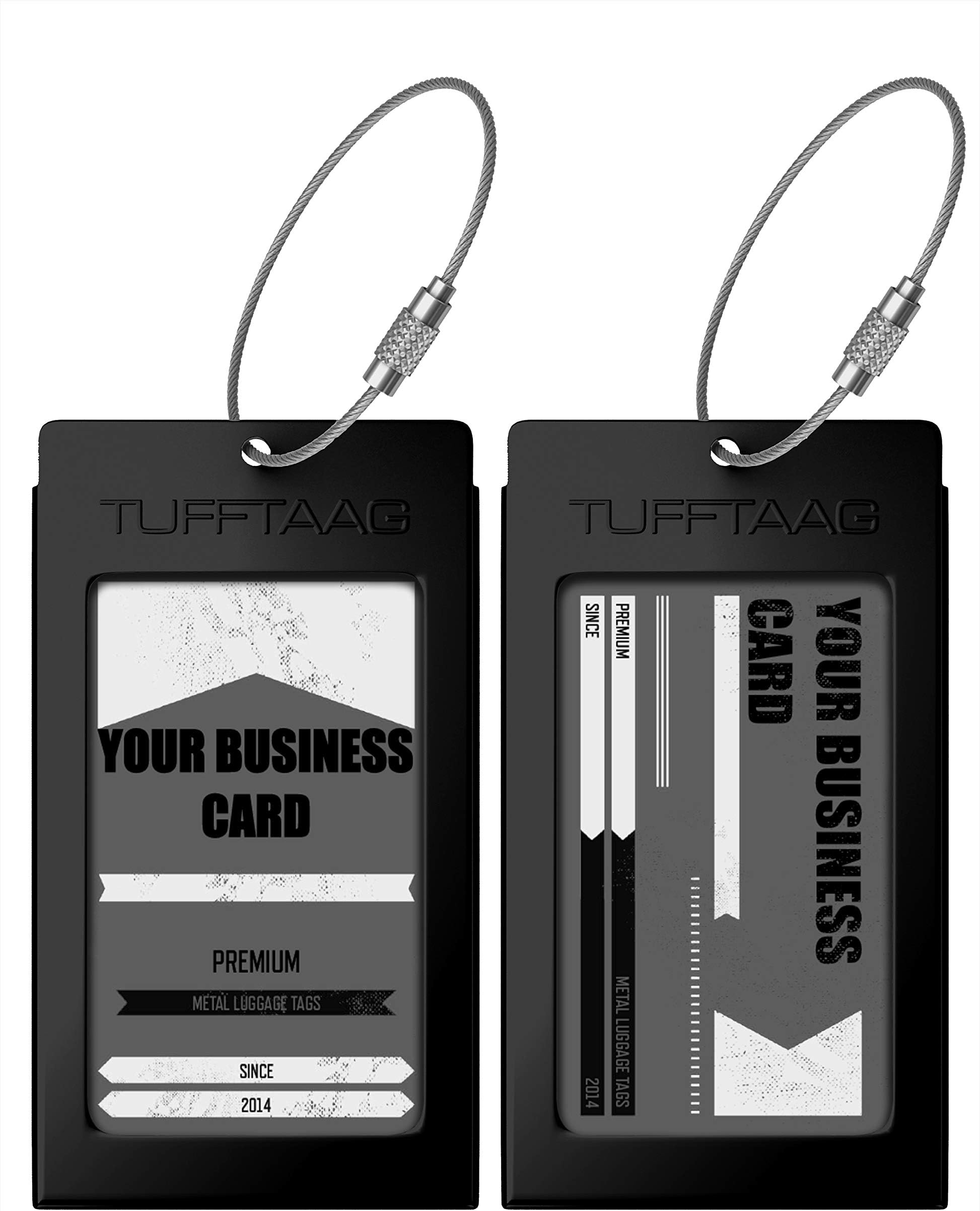 Luggage Tags Business Card Holder by TUFFTAAG - Durable Travel ID Bag Tag in Multiple Color Options, Perfect for Suitcases, Backpacks, and Carry-Ons, Easy Identification, Secure and Stylish