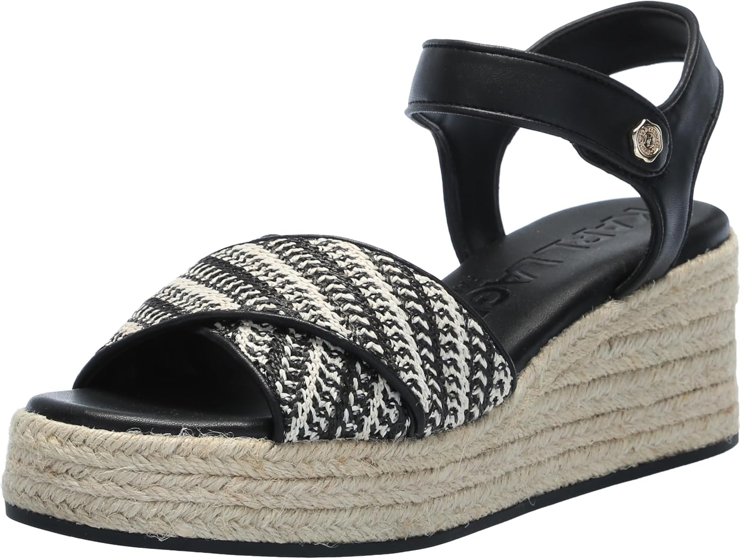 Karl Lagerfeld Paris Women's Celest Ankle Strap Wedge Espadrille Sandal