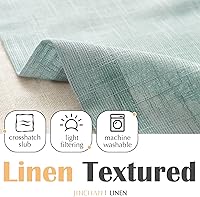 Vista 8 de jinchan Cenefa de lino para ventana de sala de estar de 16 pulgadas, cenefa de ventana de doble capa con filtro de luz, superposición rústica