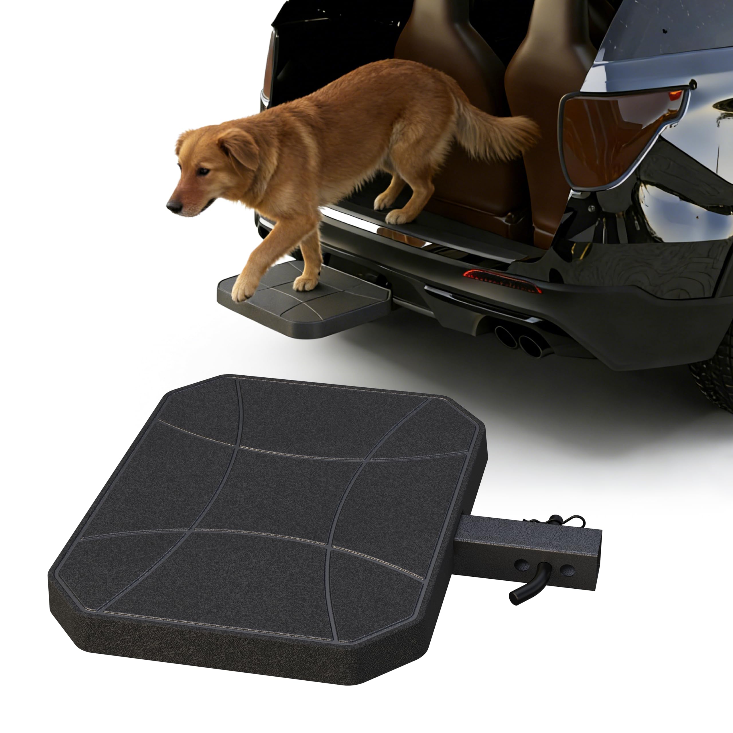 Pet Hitch Step for 2" Hitch Receiver, Dog Ramp for Car/Truck/SUV, Dog Hitch Step with HDPE Non-Slip Tread, Scratch-Resistant, No Tools Needed, for Dogs & Small Pets