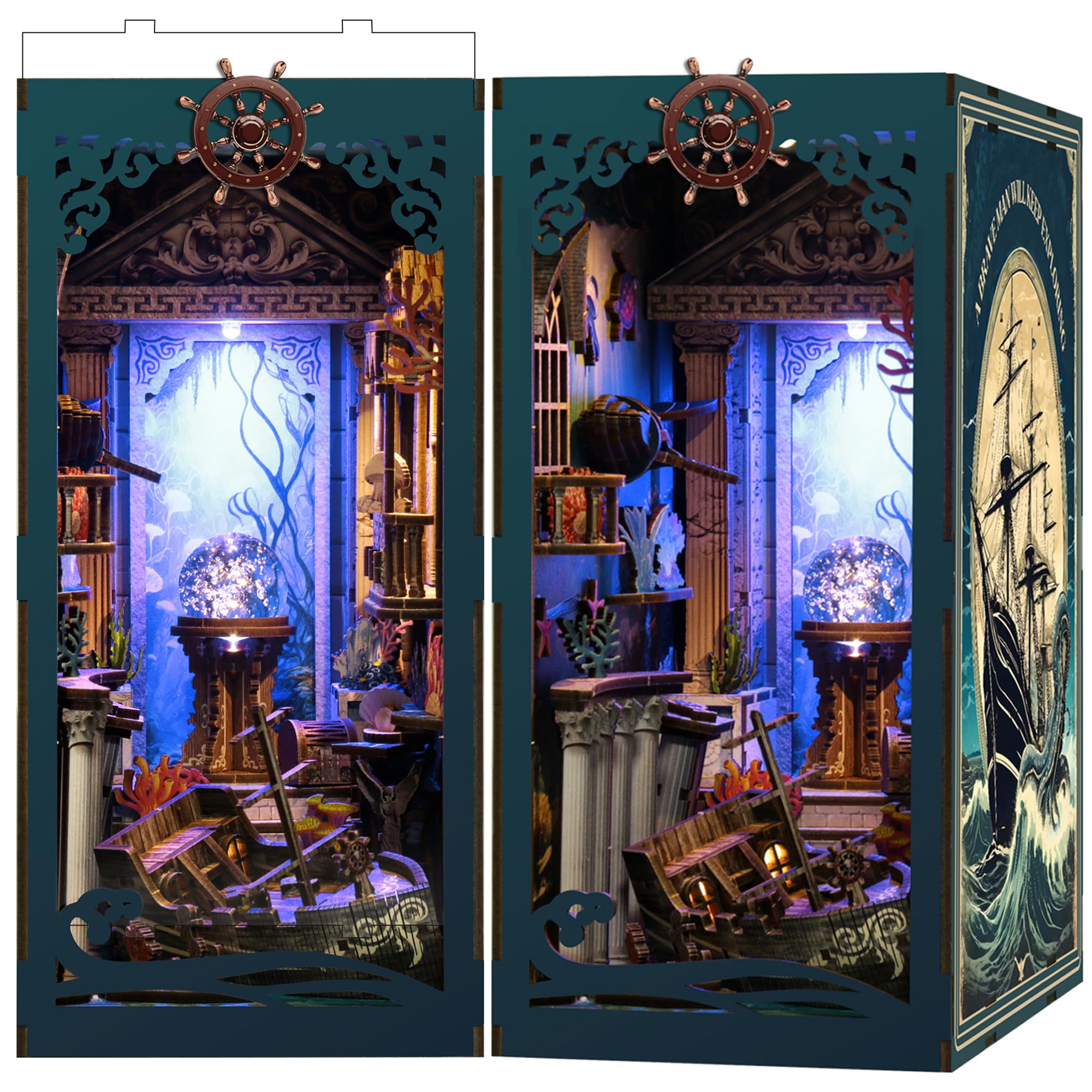 Book Nook Kits for Adults: LUMYCE Book Nook Kit Model Kits Craft Kits for Adults - DIY Miniature House Kit for Bookshelf Booknook Tiny House with Sensor Led Light