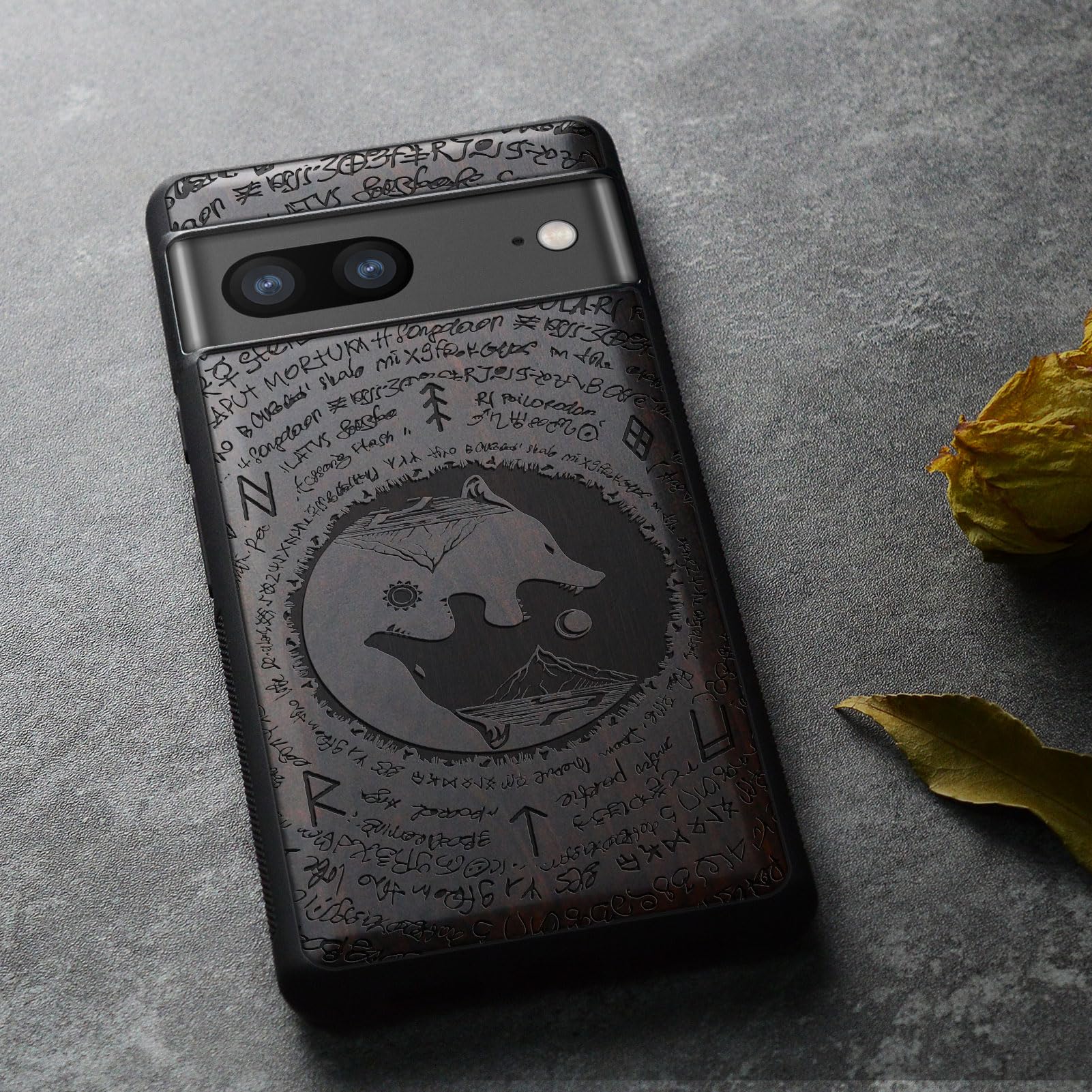 Carveit Custodia In Legno Per Google Pixel 6a Cover [Incisione In Legno