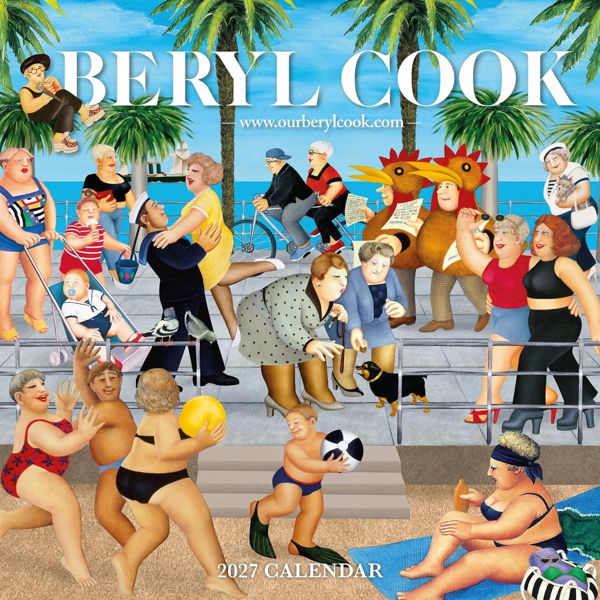 Carousel Worldwide Beryl Cook 2027 Square Wall Calendar, 12-Month Calendar, Iconic British Art & Illustrations
