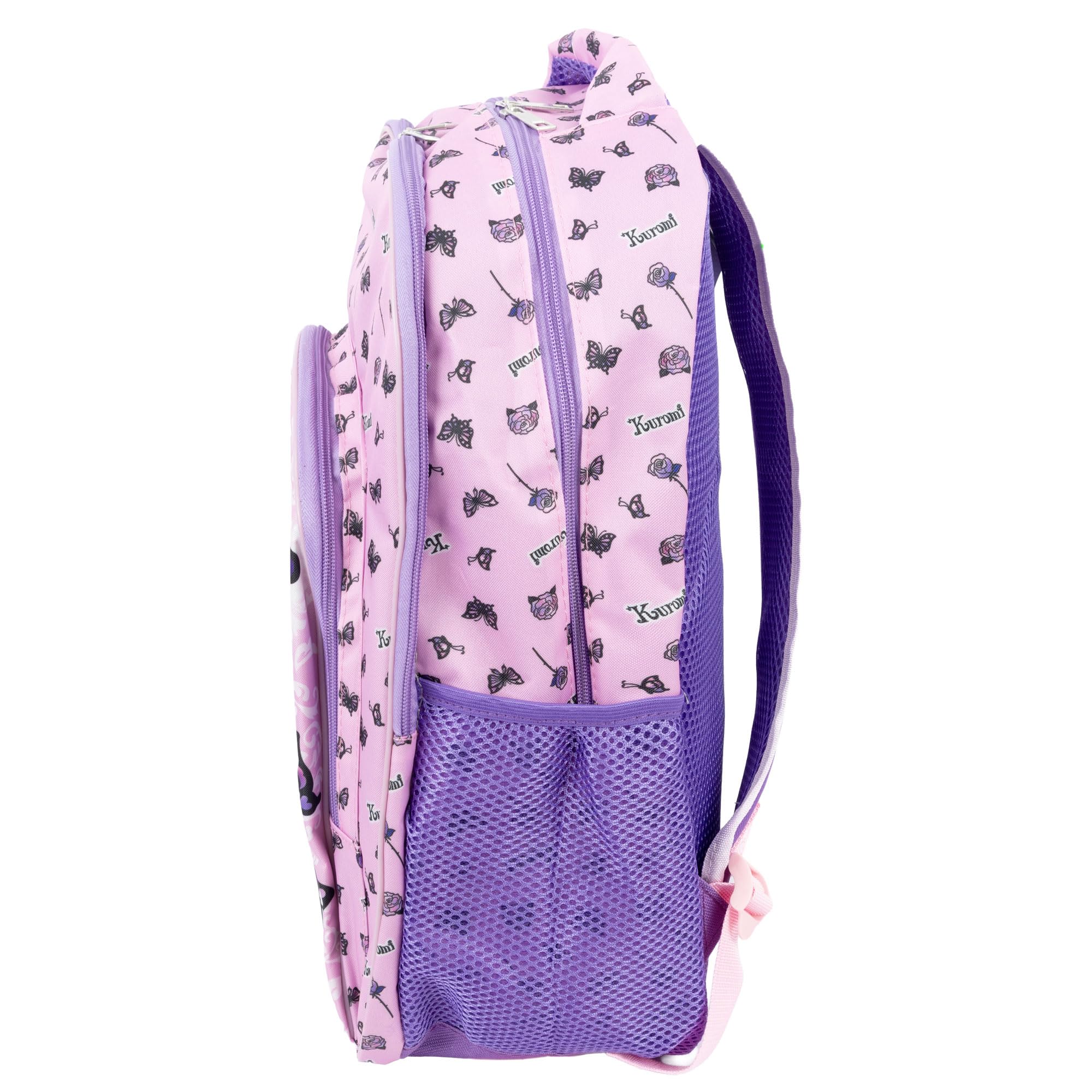 CERDÁ LIFE'S LITTLE MOMENTS Zaino Scuola Elementare Kuromi Hello Kitty 3 Cerniere - Zaino Bambina Multitasca Viola con Spallacci Imbottiti e Scomparti Organizzati, 40 cm