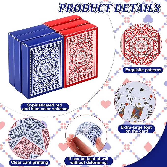 12 Barajas de Cartas de Poker Impermeables de PVC miniatura 4