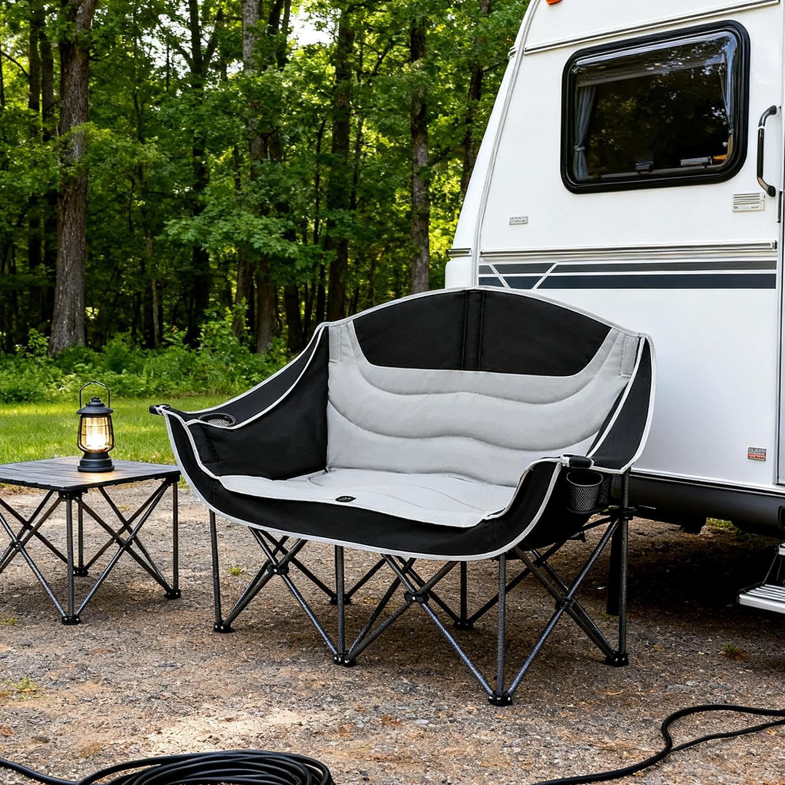 Silla De Camping Doble Sillón Exterior Plegable Resistente