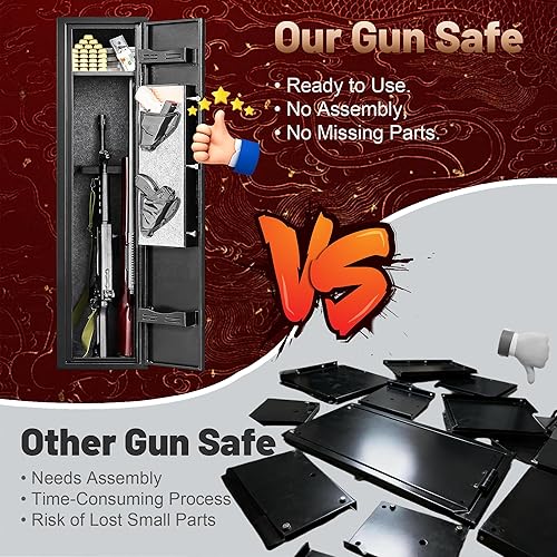 Miniatura 5 de Marcree 2-3 cajas fuertes para armas, aptas para rifle para el hogar, para rifles y pistolas con acceso rápido, no requiere montaje para rifles y