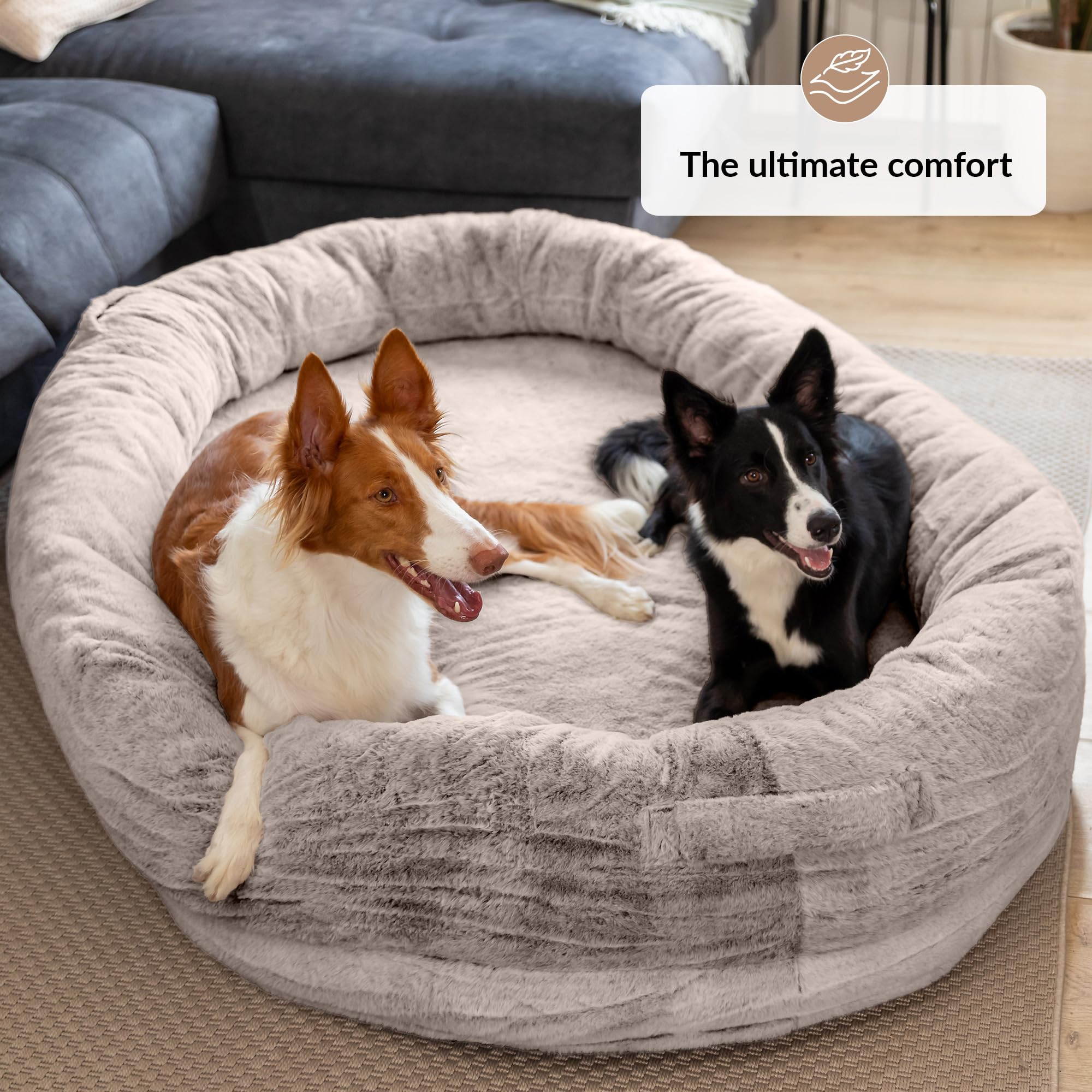 ODOXIA Cama para Humanos y Amigos Peludos | Cama De Perro Human Cálida y Cómoda | Perro Humano De Rosquilla | Gigante para Humanos y Mascotas | del Tamaño Humano