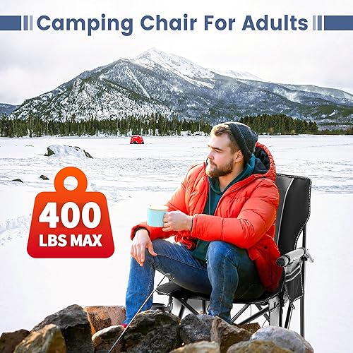 Miniatura 5 de Silla de campamento con calefacción para adultos, sillas de campamento, sillas térmicas para exteriores, sillas plegables portátiles, sillas de