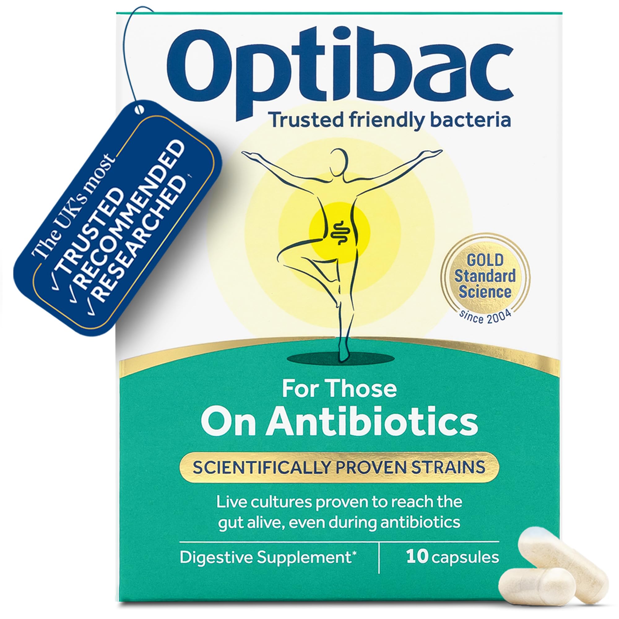 Optibac Probiotics For Those On Antibiotics - 10 Capsules 100% GENUINE NEW 🟢