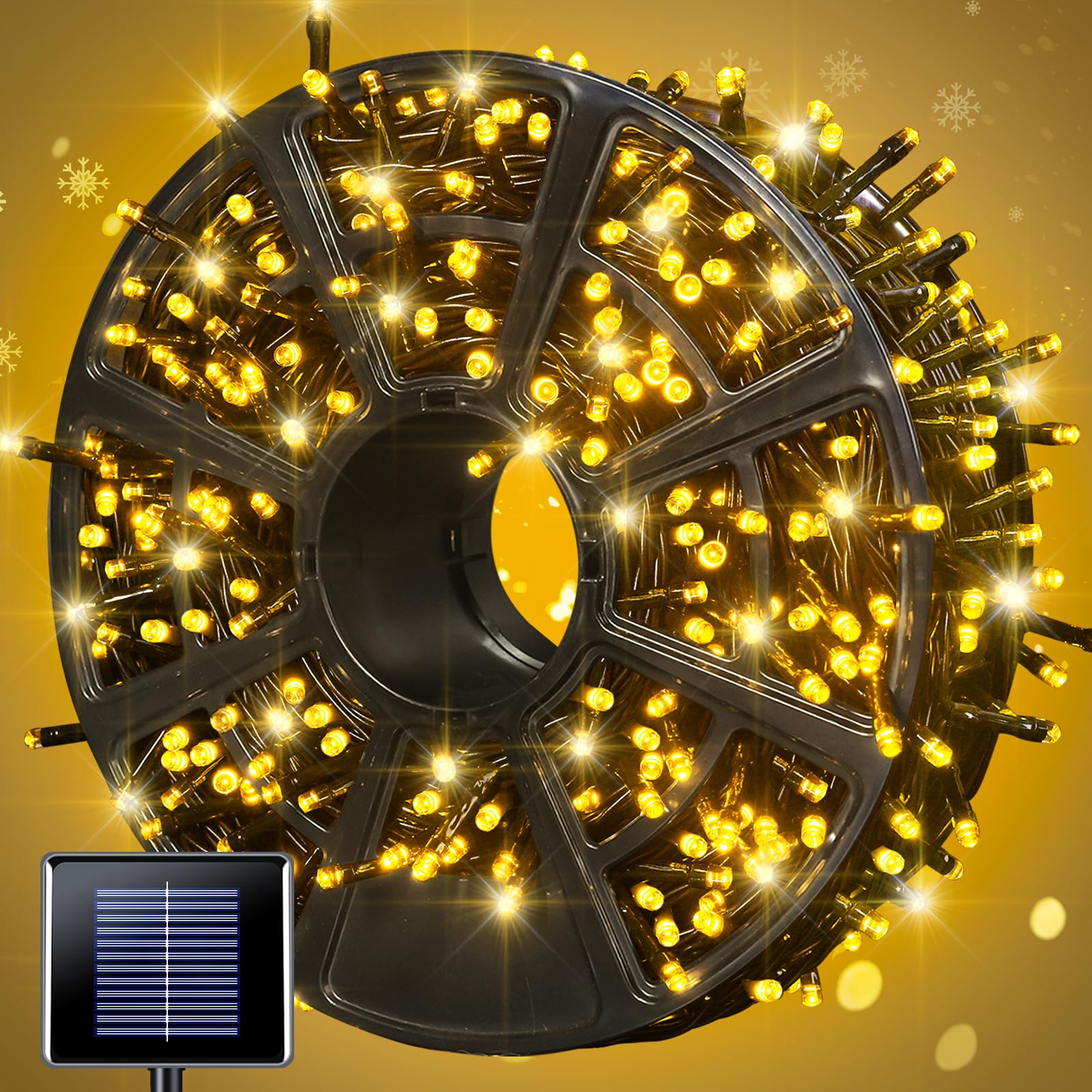 Guirlande Lumineuse Solaire Père Noël – 8 Modes, étanche – 60 Cm, Idéale Pour Extérieur (jardin, Terrasse) Et Intérieur