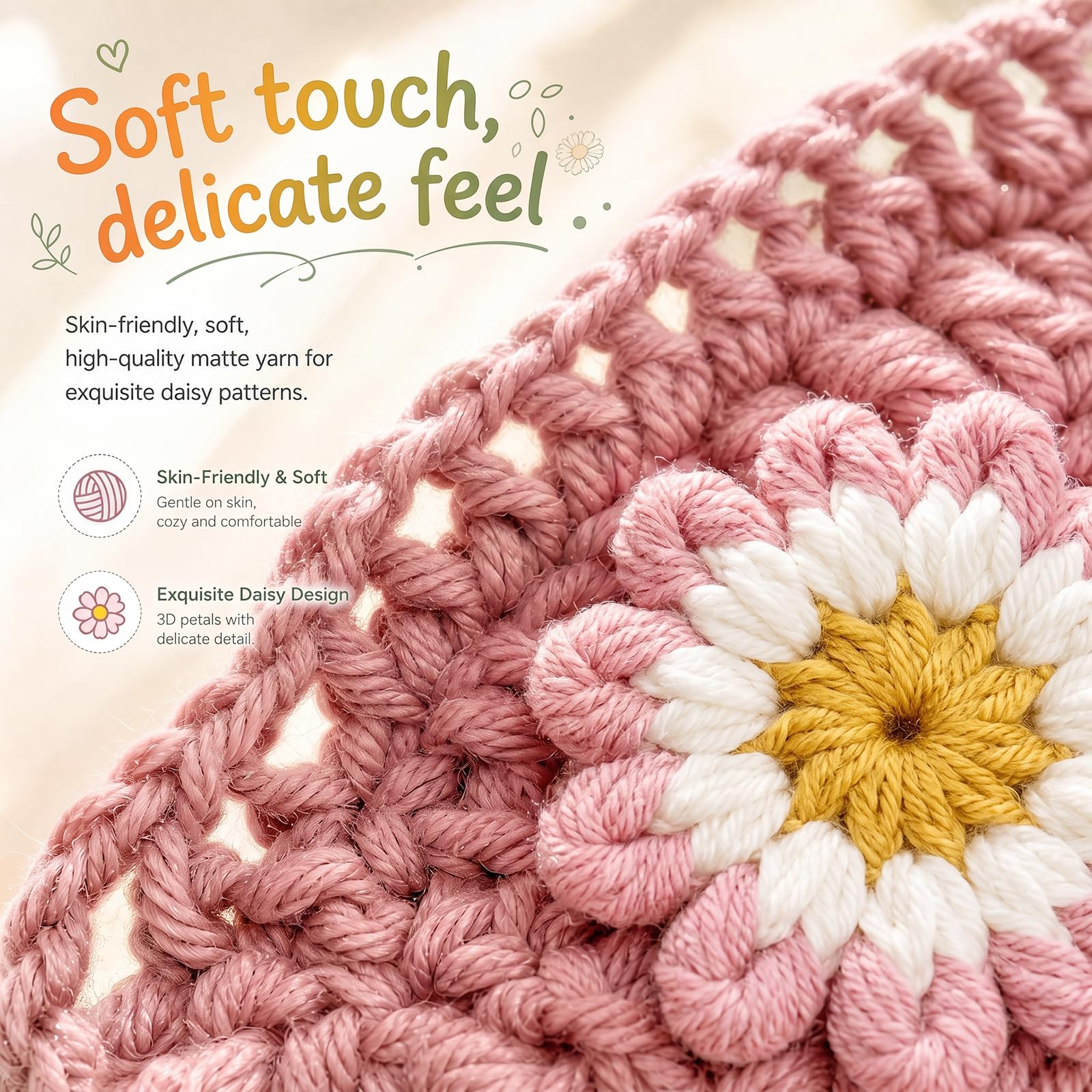 Set per uncinetto, coperta all'uncinetto, set completo per principianti e adulti, con uncinetto, istruzioni passo dopo passo, filato e accessori, per imparare all'uncinetto, rosa