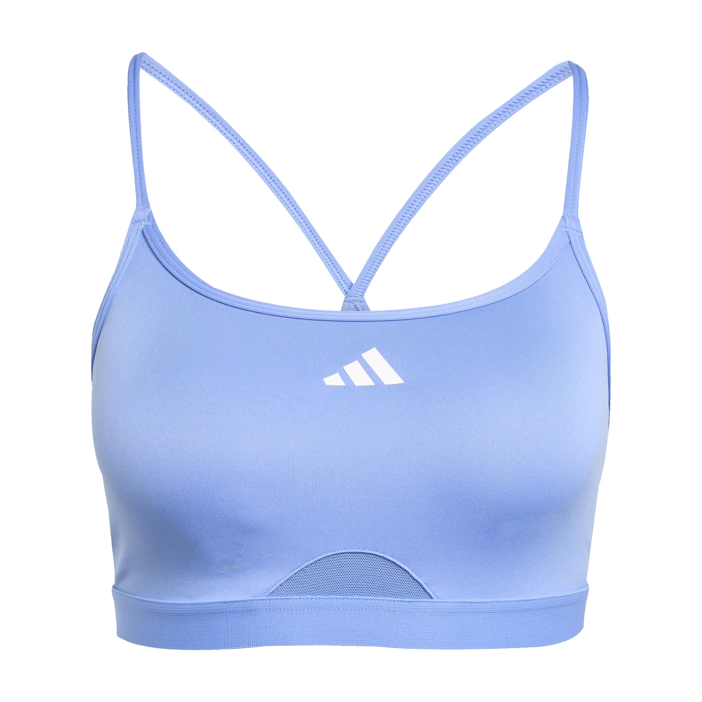 adidas Women's AeroReact Training 3Stripes Bra, Blue Fusion, XS