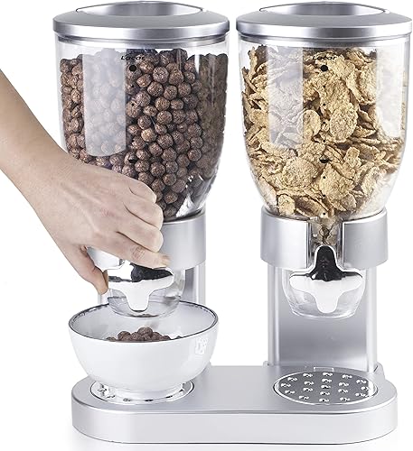 Miniatura 4 de LACOR 62596 - Dispensador de cereales, frutos secos, pasta y dulces, doble envase, dos recipientes de 2 L, sistema giratorio, sin BPA, 10.6 x 6.5 x