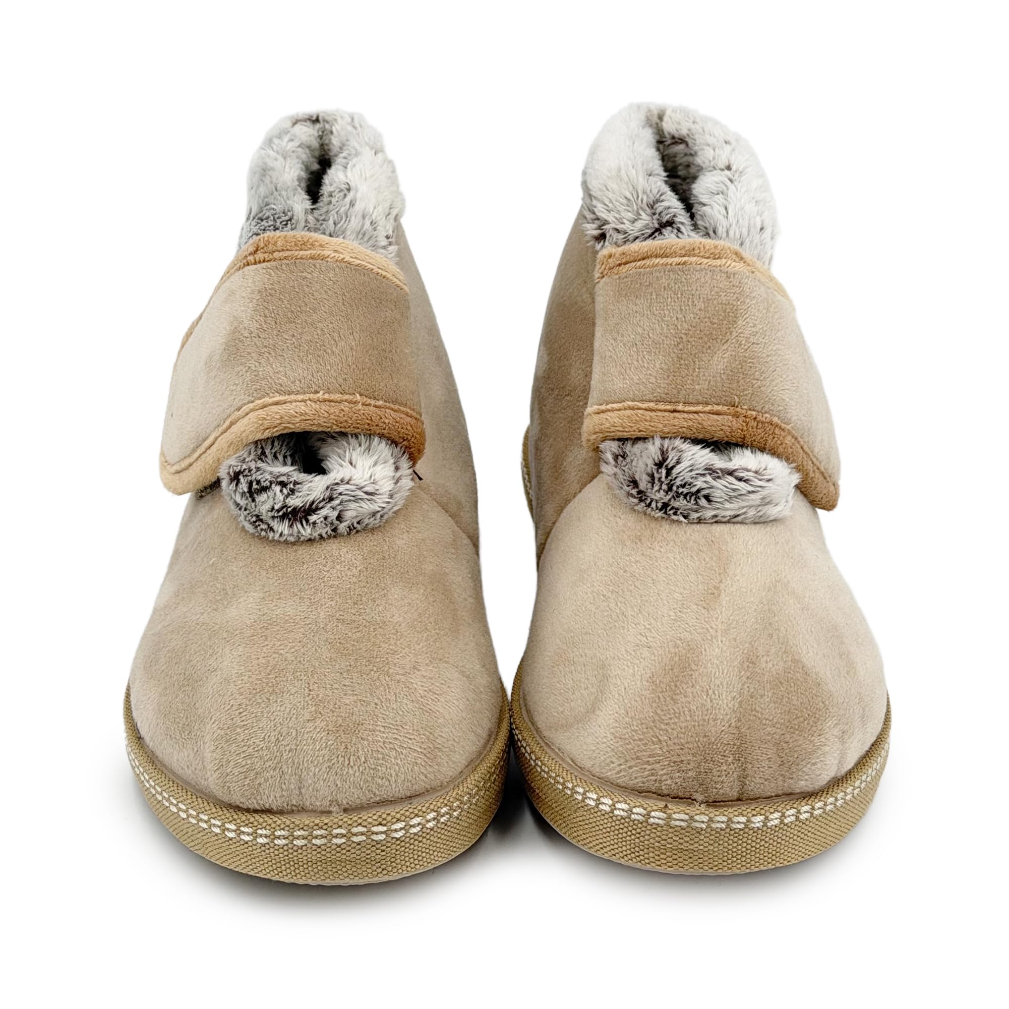 JOMIX STRAPPO SOFT Chaussons Femme avec Scratch Charentaises Femme Chaussons Fourrure Femme Réglable Pantoufles Orthopediques Confortable Fabriqué en Espagne