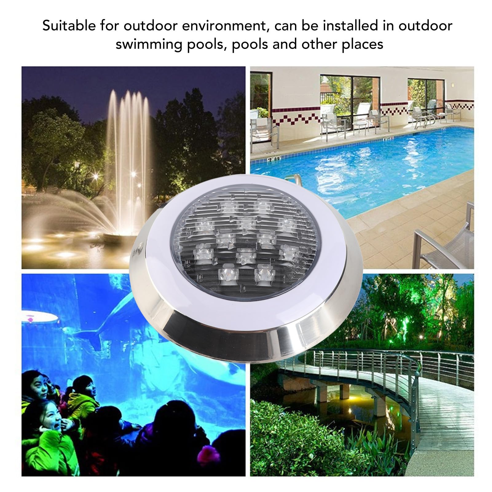 12-V-Niederspannungs-LED-Poolbeleuchtung, wasserdichte Tauchbare Unterwasserbeleuchtung für Eingelassene Pool-Brunnen-Teich-Aquarien, an der Wand Montierte -Beleuchtung mit Energieeffizienter