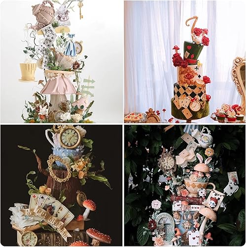 Miniatura 9 de ZiXiang Moldes de silicona para póquer, diseño de sombrero del país de las maravillas y fondant, molde para bigote y reloj, moldes de chocolate para