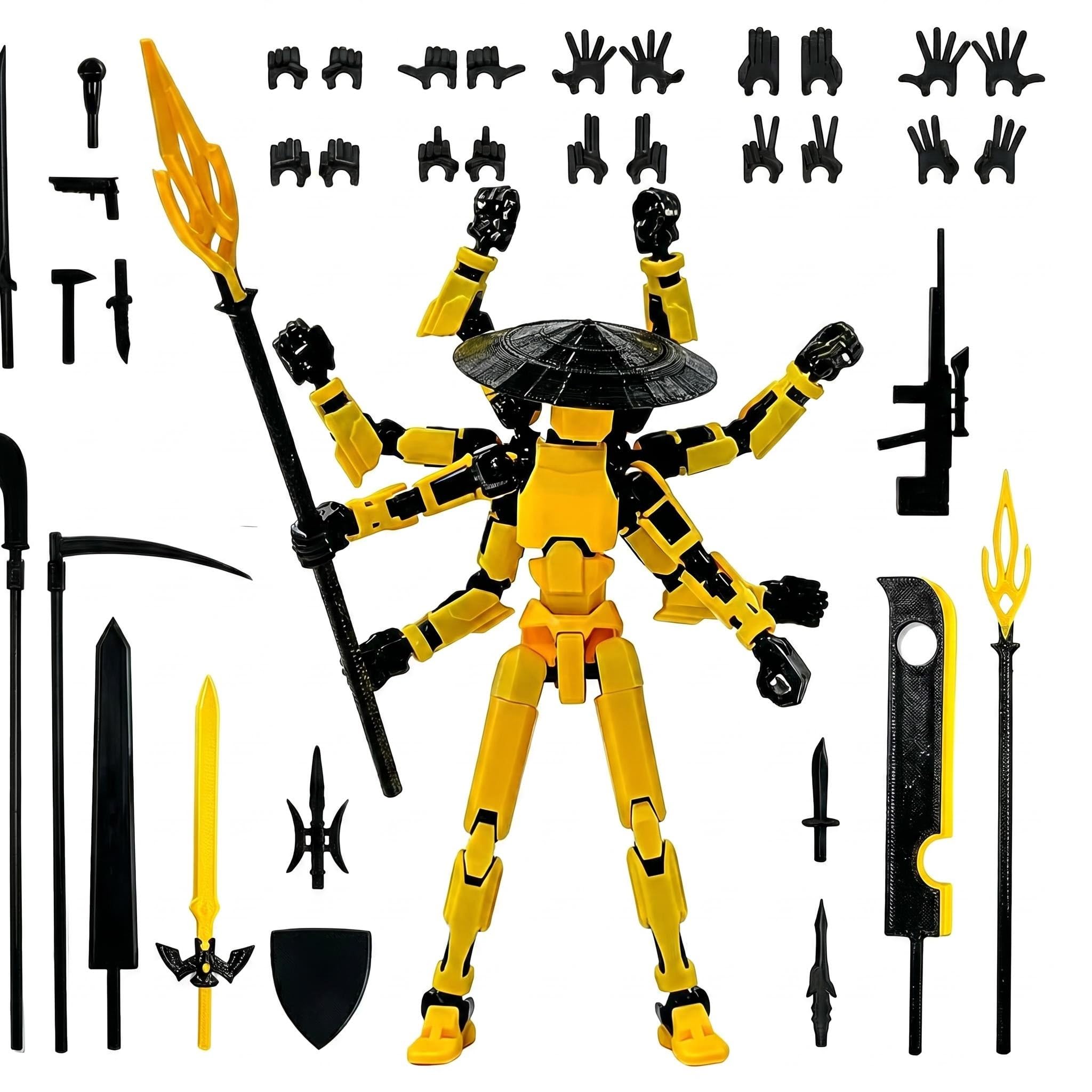 DiiWmme​ T13 Action Figure,Fully Assembled​ Dummy 13​ 3D Printed Kit,Multi-Jointed Movable​ Titan 13 Model​ with Weapons Hands,Articulated​ Stop Motion Figures​ for Display Gifting