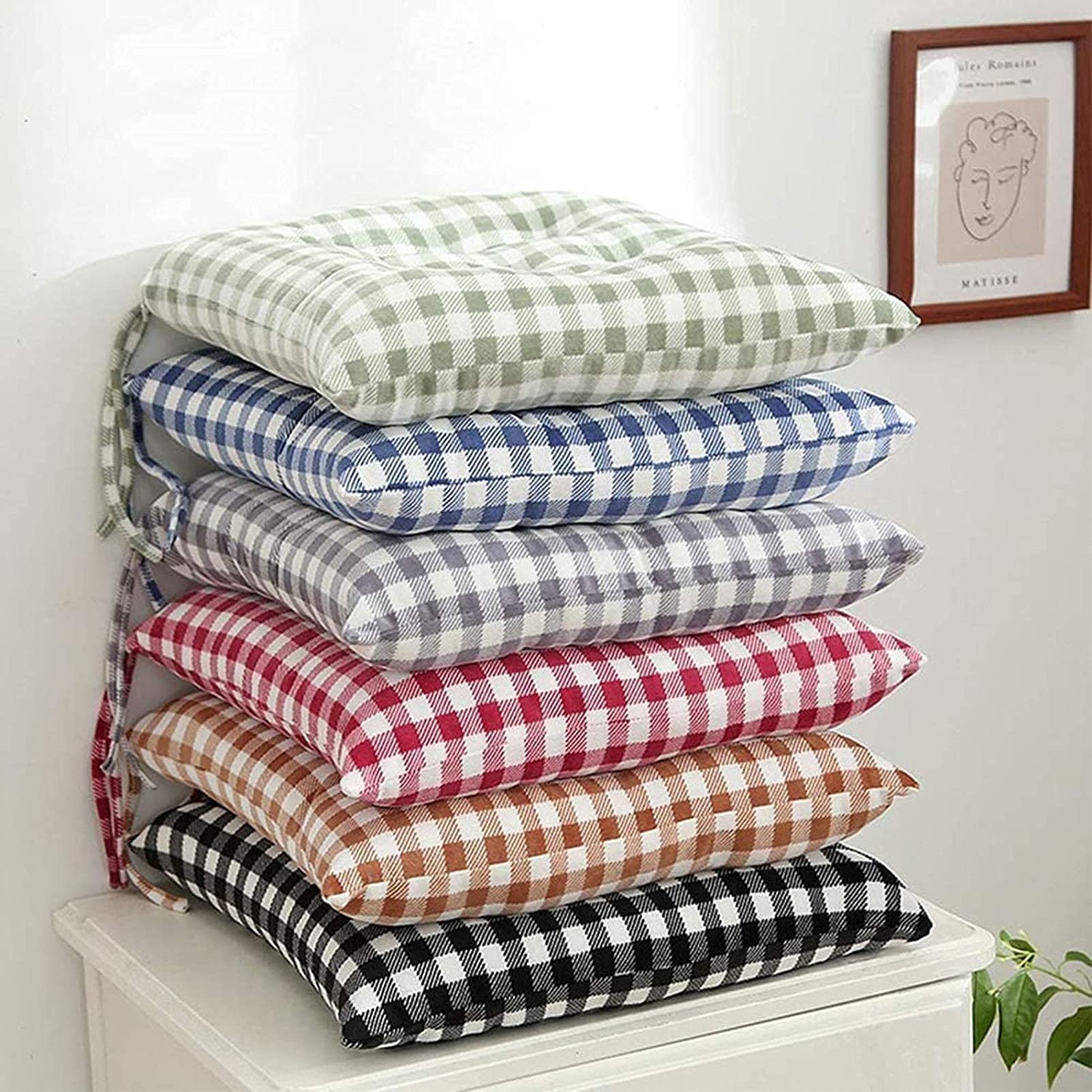 Cojines de Silla para Cocina y Exterior Juego de 4 Cojines Acolchados de Algodón Cojines Decorativos para Interior y Exterior Comodidad y Estilo
