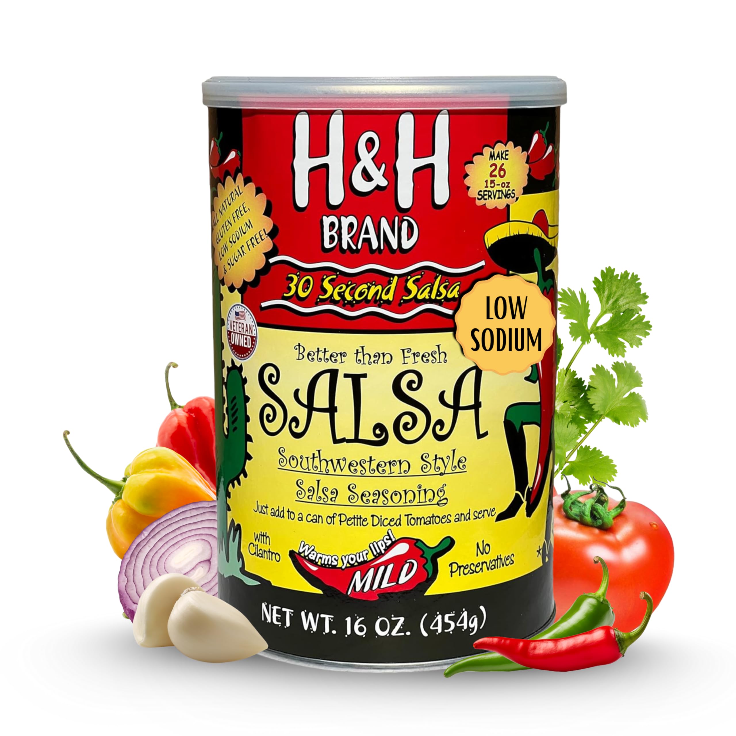 30 Second Salsa Seasoning Mix - Mild, (16-oz. Can Makes 26, 15-oz. Batches of Salsa, 1.15-Each)