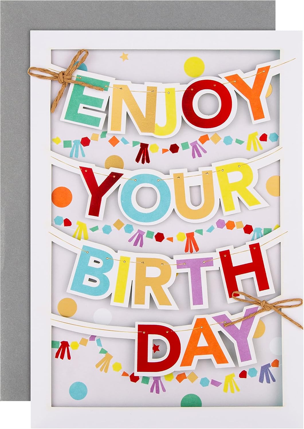 Hallmark Birthday Card - Colourful Letter Bunting Design