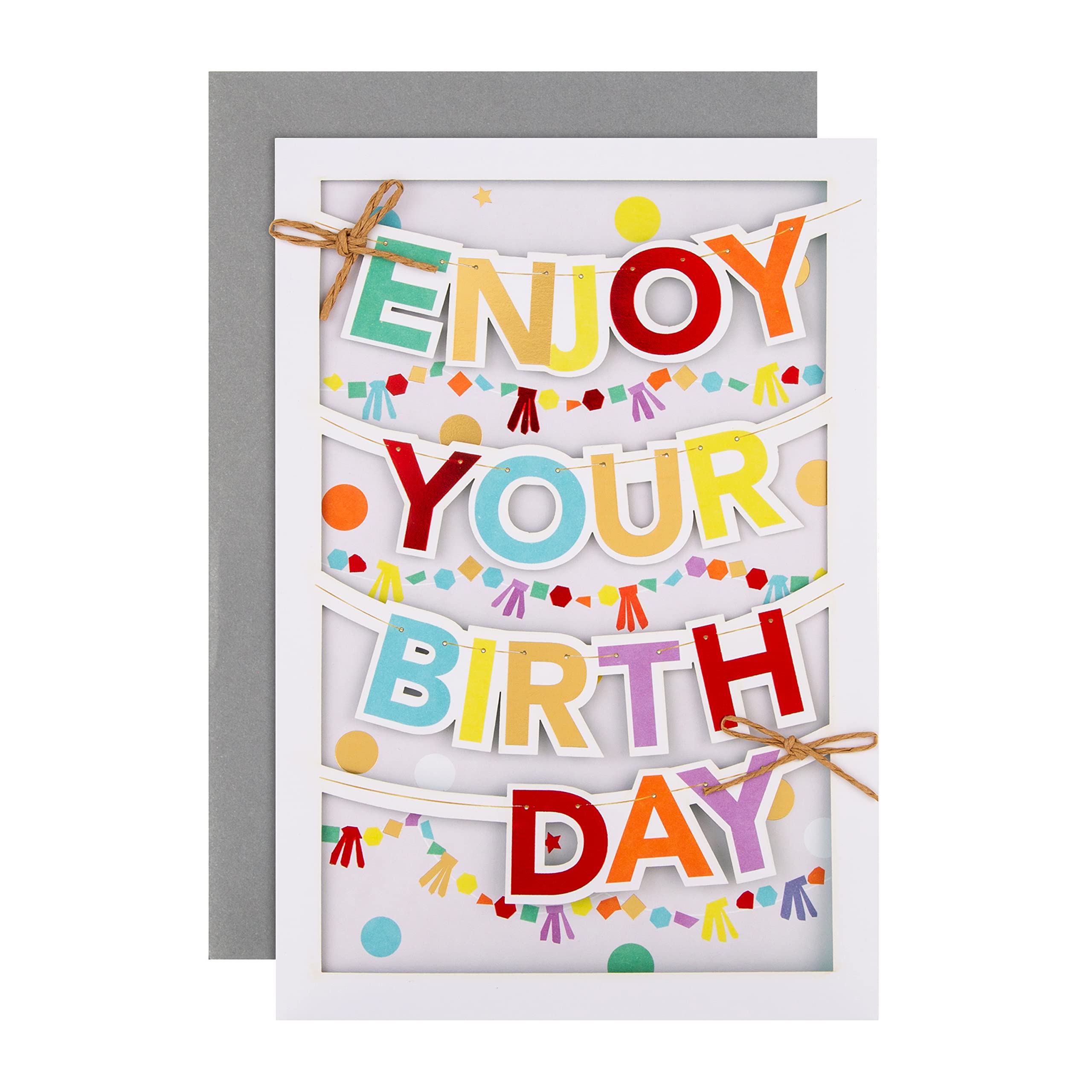 Hallmark Birthday Card - Colourful Letter Bunting Design