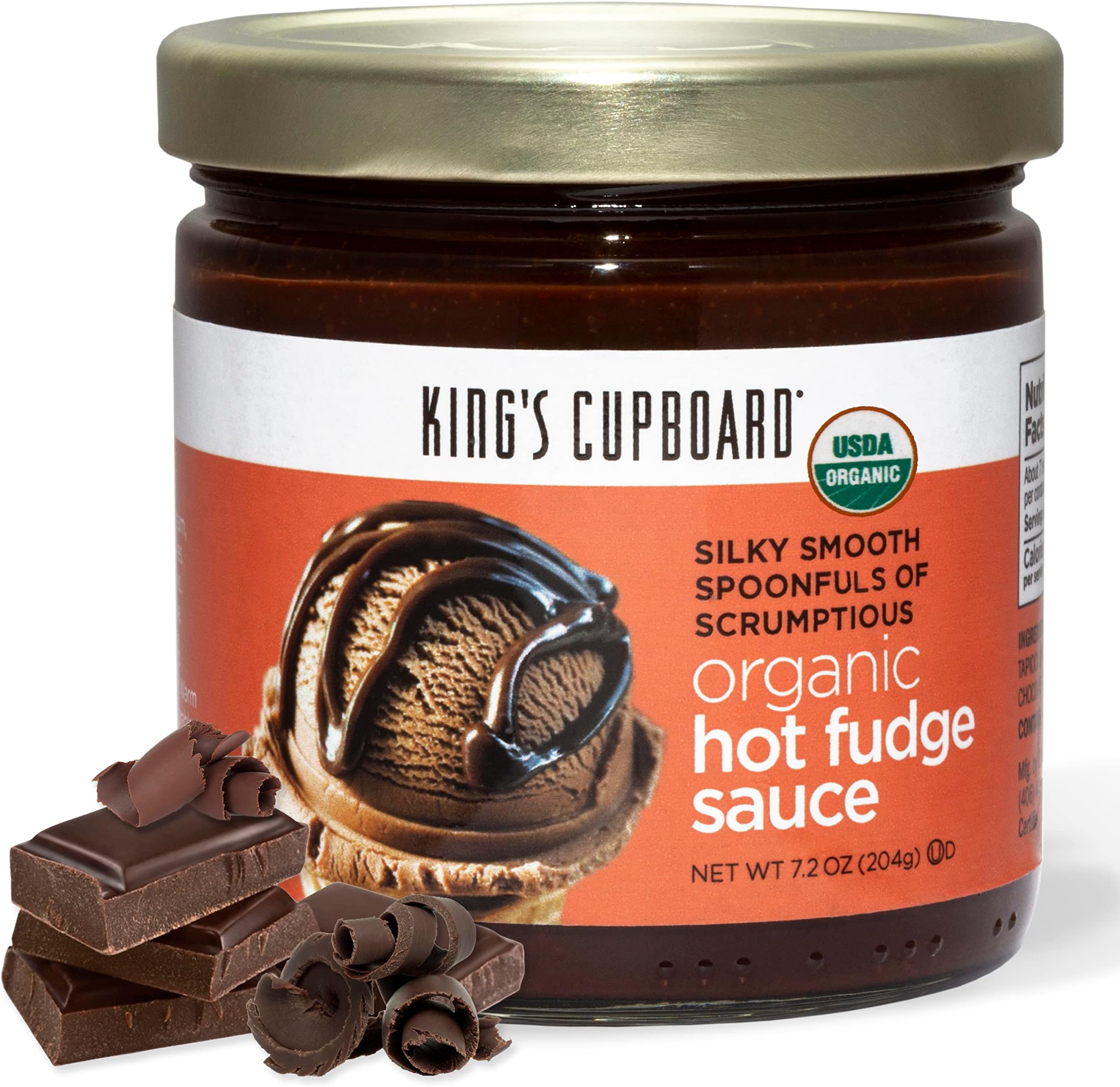 Organic Hot Fudge Sauce - The Perfect Hot Chocolate Sauce for Topping Ice Cream & Desserts, Coffee Drizzle, Baking, Fondue, Gluten-Free, Kosher, All Natural, 7.2 oz