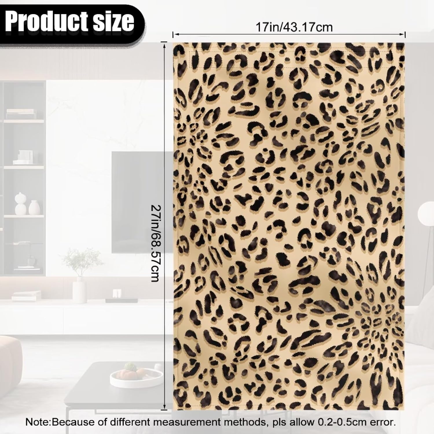 Leopard Print Recliner Covers Headrest Covers Washable Soft Non Slip Faux Leather Reclining Slipcovers Sofa Headrest Cover Foldable, Easy to Install, 2 Pieces
