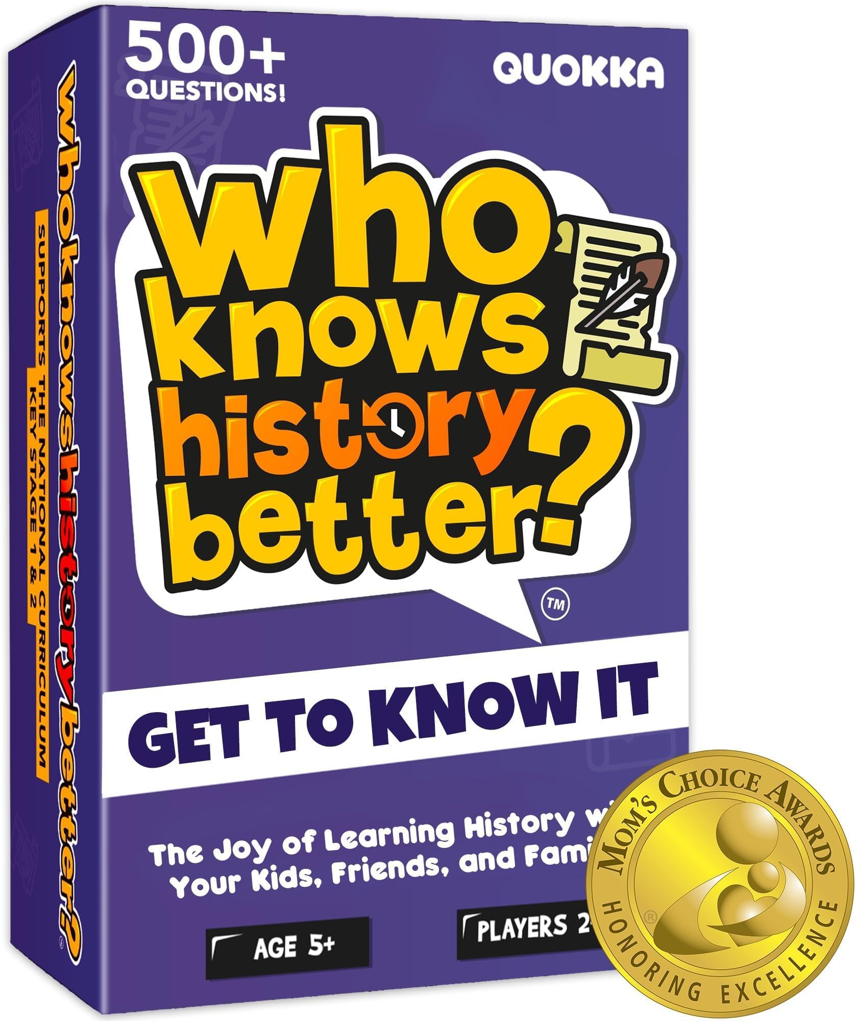 Board Games for Kids 8-12 – Family Card Games for Kids and Adults – History Trivia Cards for Family Game Night – Who Knows History Better – 500+ Questions – Fun Card Game for Families and Teens