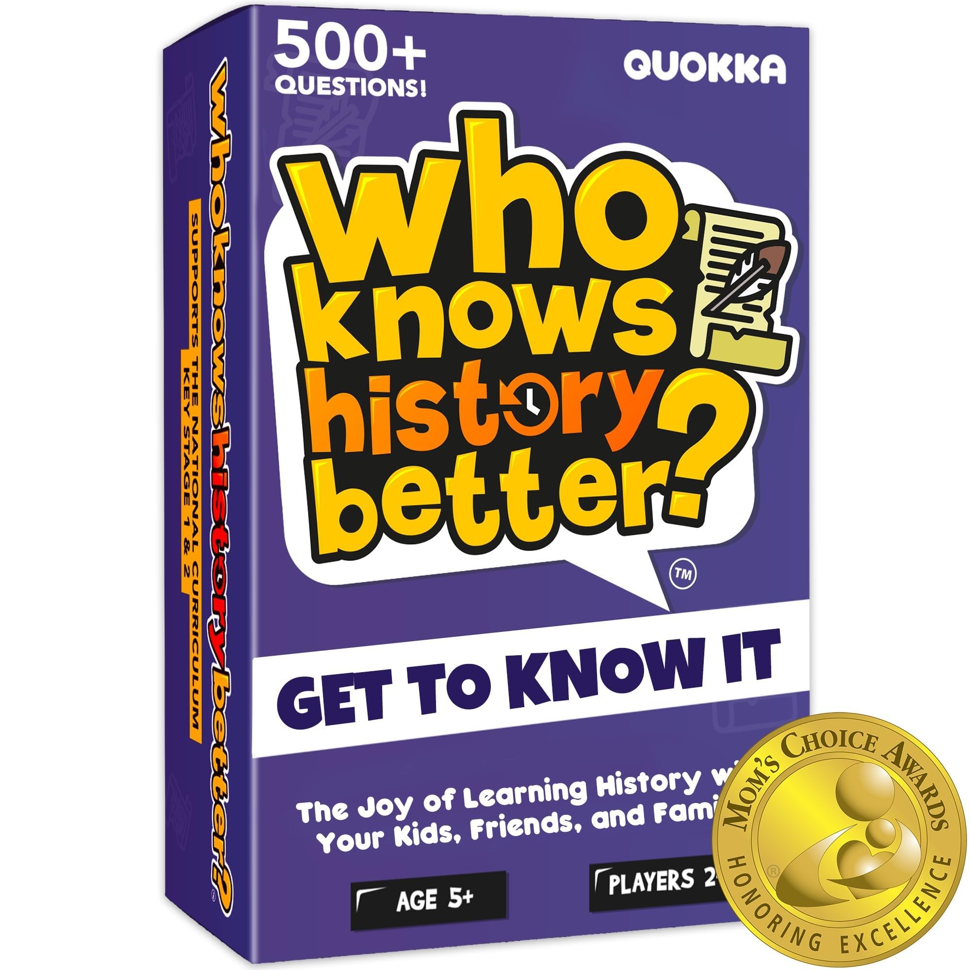 QUOKKA Who Knows Better? - History - Family Card Trivia Game | Fun Learning & Educational Questions for Families | Suitable for Boys & Girls