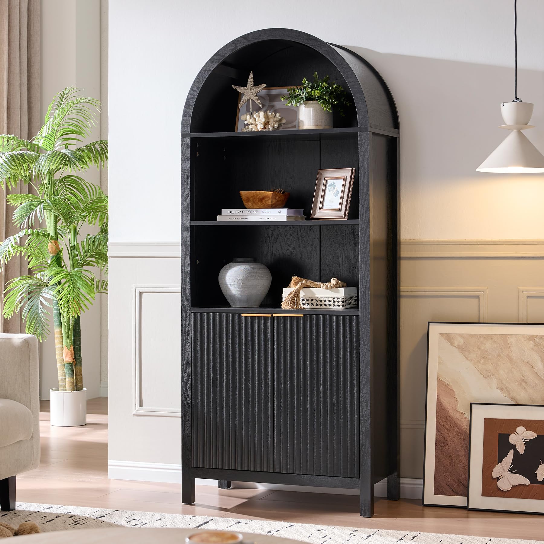 Amazon.com: WINWY Arched Cabinet Bookshelf Bookcase - 71” Tall Mid