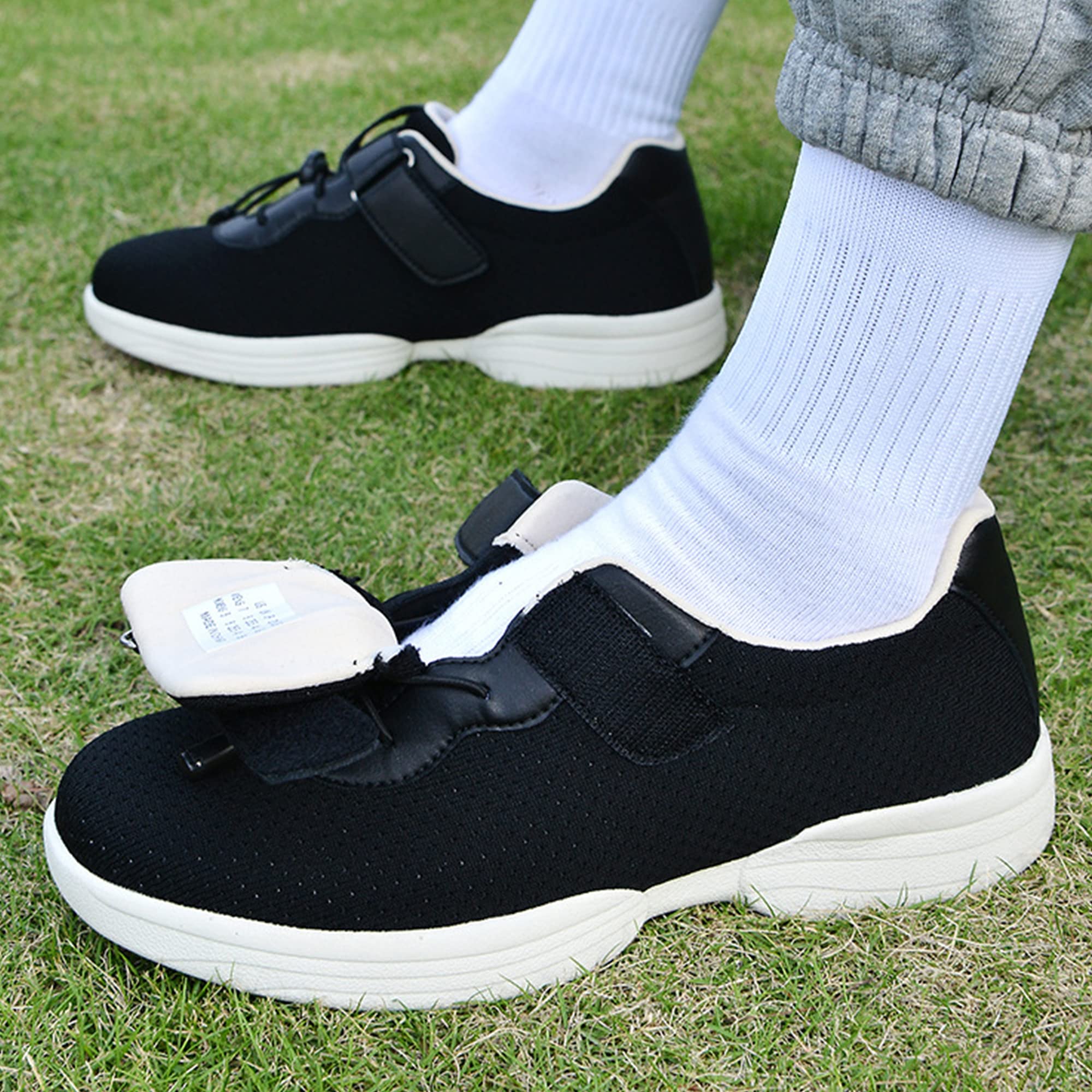 Zapatos para Diabéticos para Mujer Zapatillas Extra Anchas para Pies Hinchados Zapatos Antideslizantes para Caminar Zapatillas para Ancianos con Edema Informales Ajustables