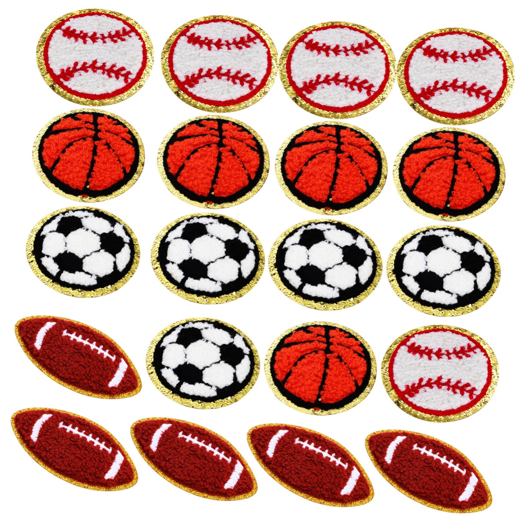 STOBOK 40piezas Parches Termoadhesivos De Baloncesto Fútbol Béisbol y Fútbol Americano Para Ropa Reparación y Manualidades