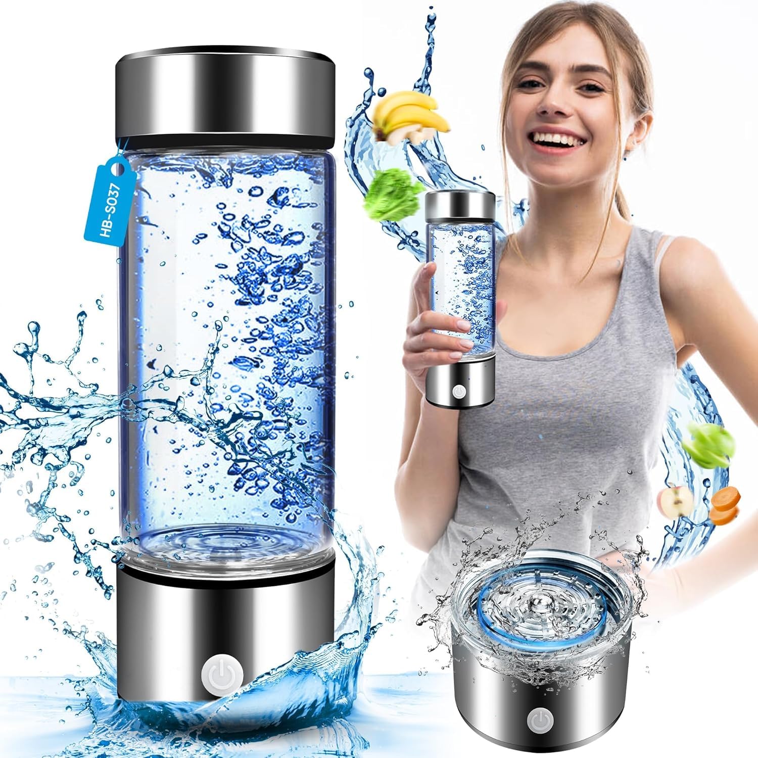 ORCHID M® Portable Hydrogen water bottle, Ion Bottle Improve Water Quality in 3 Minutes, Water Ionizer Machine Suitable for Office, Travel and Daily Drinking.