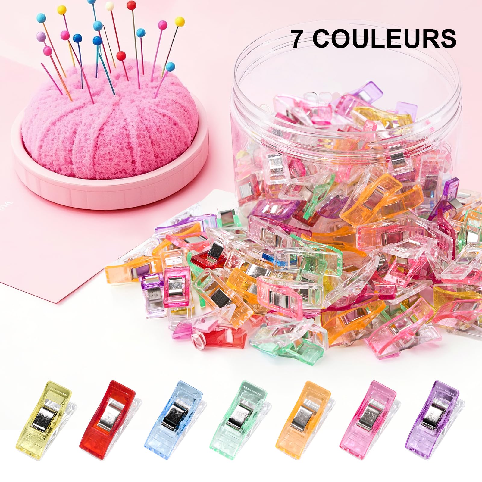 Mollette in Tessuto 100 Pezzi Clip da Cucito in Plastica con Marcature di Misurazione per Trapuntare
