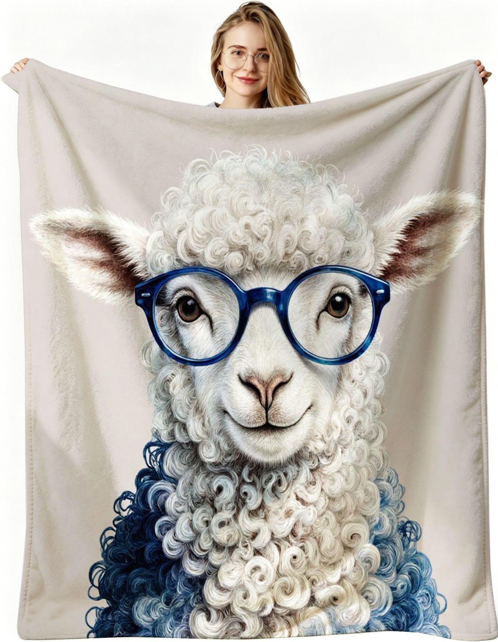 Coperta Pile Matrimoniale 240x260 cm Pecora Beige, Coperta XXL Super Morbida Multiuso Come Copriletto o Plaid da Salotto, Calda e Leggera, Protezione dal Freddo, AW7044
