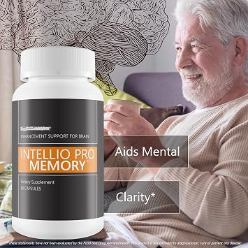 Intellio Pro Memory - Our Best Brain Support Supplements for Memory and Focus - Nootropics Brain Support Supplement - Brain Memory Support Supplements for Seniors - Memory Brain Support Supplement