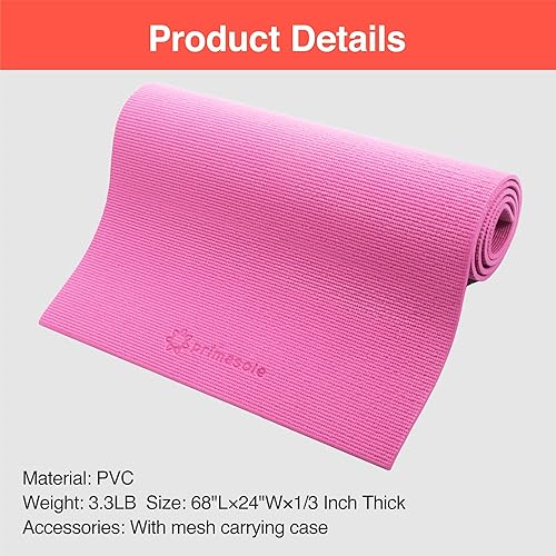 Miniatura 9 de Primasole - Esterilla de yoga con correa de transporte para yoga, pilates, fitness y entrenamiento de suelo en casa y gimnasio antideslizante, 9