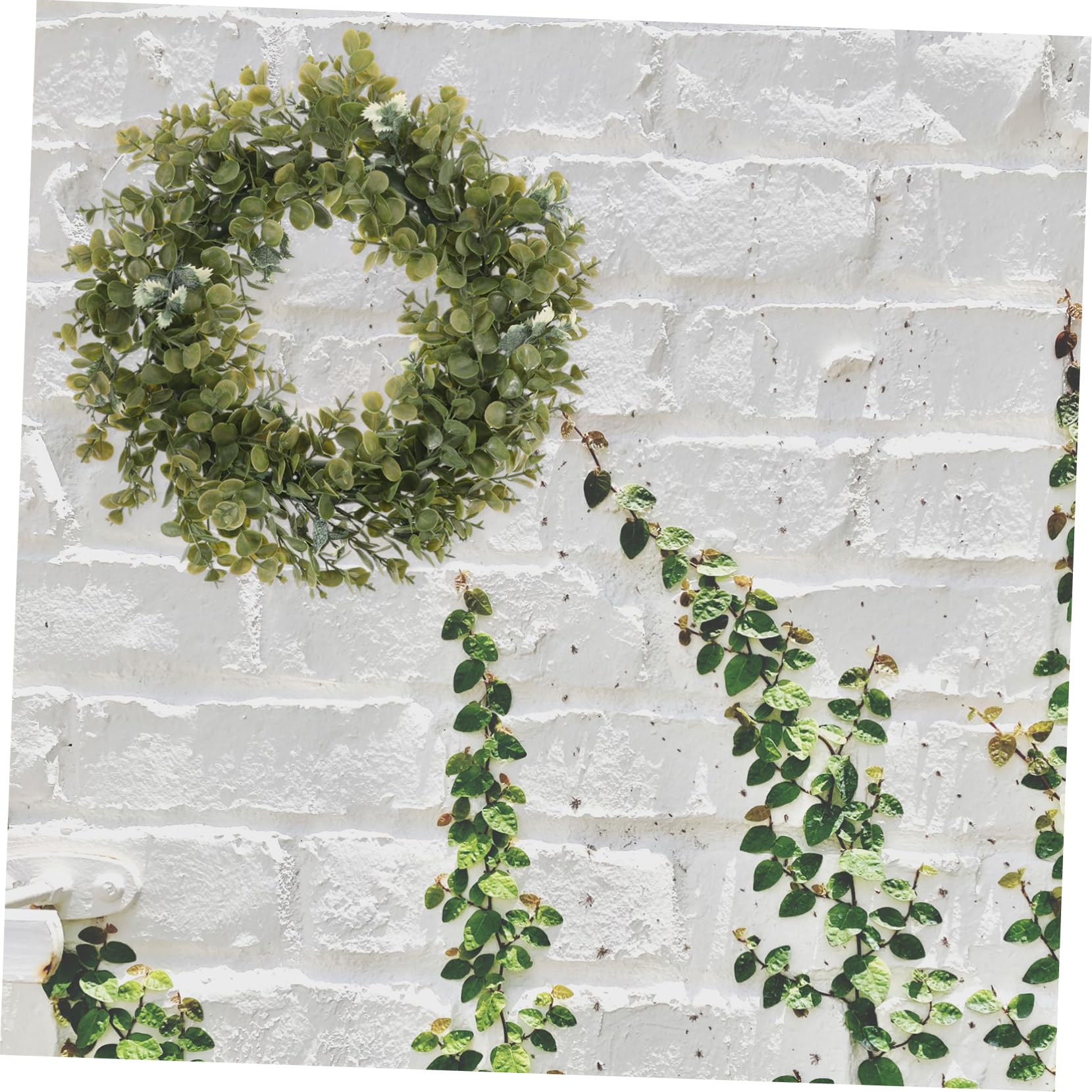 Ghirlanda Decorativa Da Parete in Stile Foglie Di Eucalipto Finte, 35 Cm, Materiale Sintetico Resistente Per Decorazioni Di Nozze e Casa