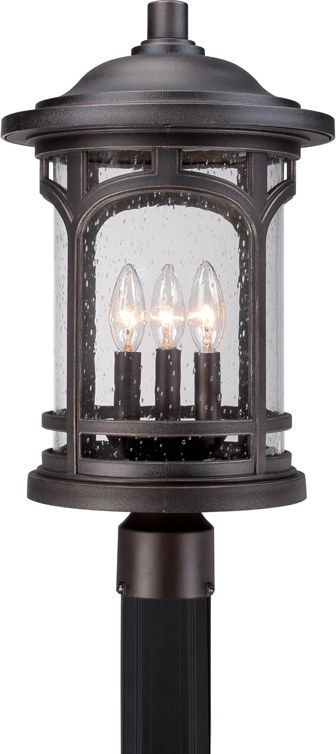 Quoizel Marblehead 3-Light Palladian Bronze Outdoor Post Lantern