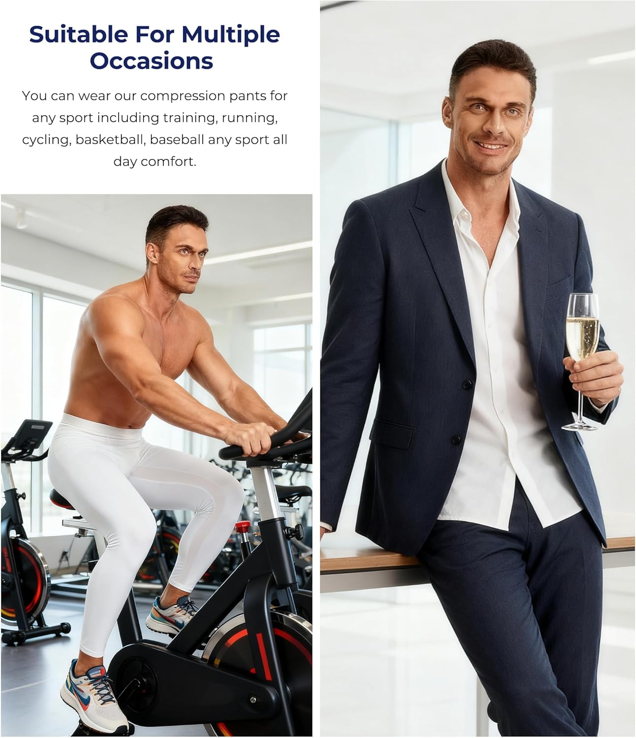 TAILONG Mens Compression Pants - Tights Leggings Athletic Base Layer Workout Pants for Running Yoga Football - Image 6