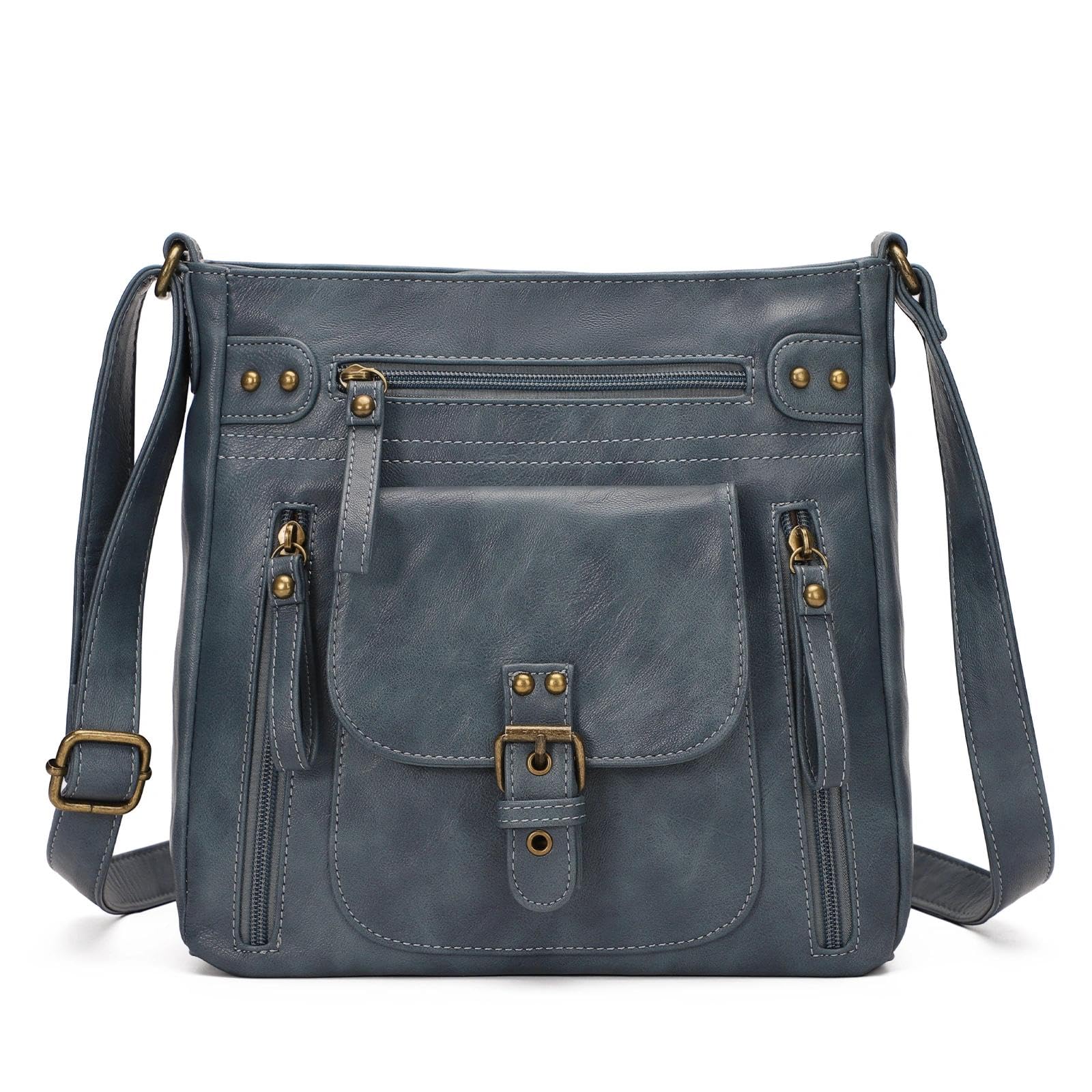 Crossbody Bags for Women, Multi Pocket Shoulder Bags, Medium PU Leather Cross Body Purses