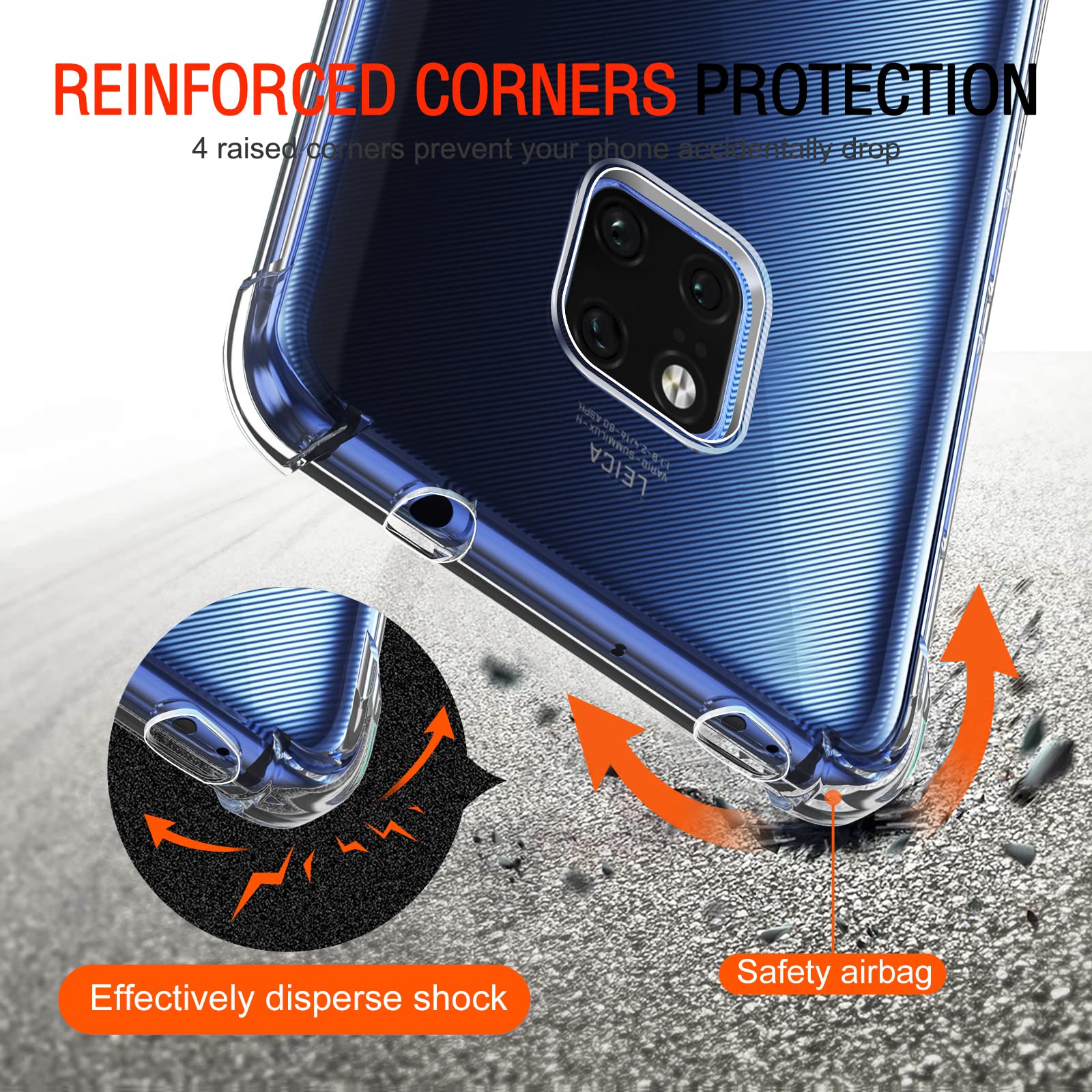 iVoler Cover per Honor 20 Pro, Custodia Trasparente per Assorbimento