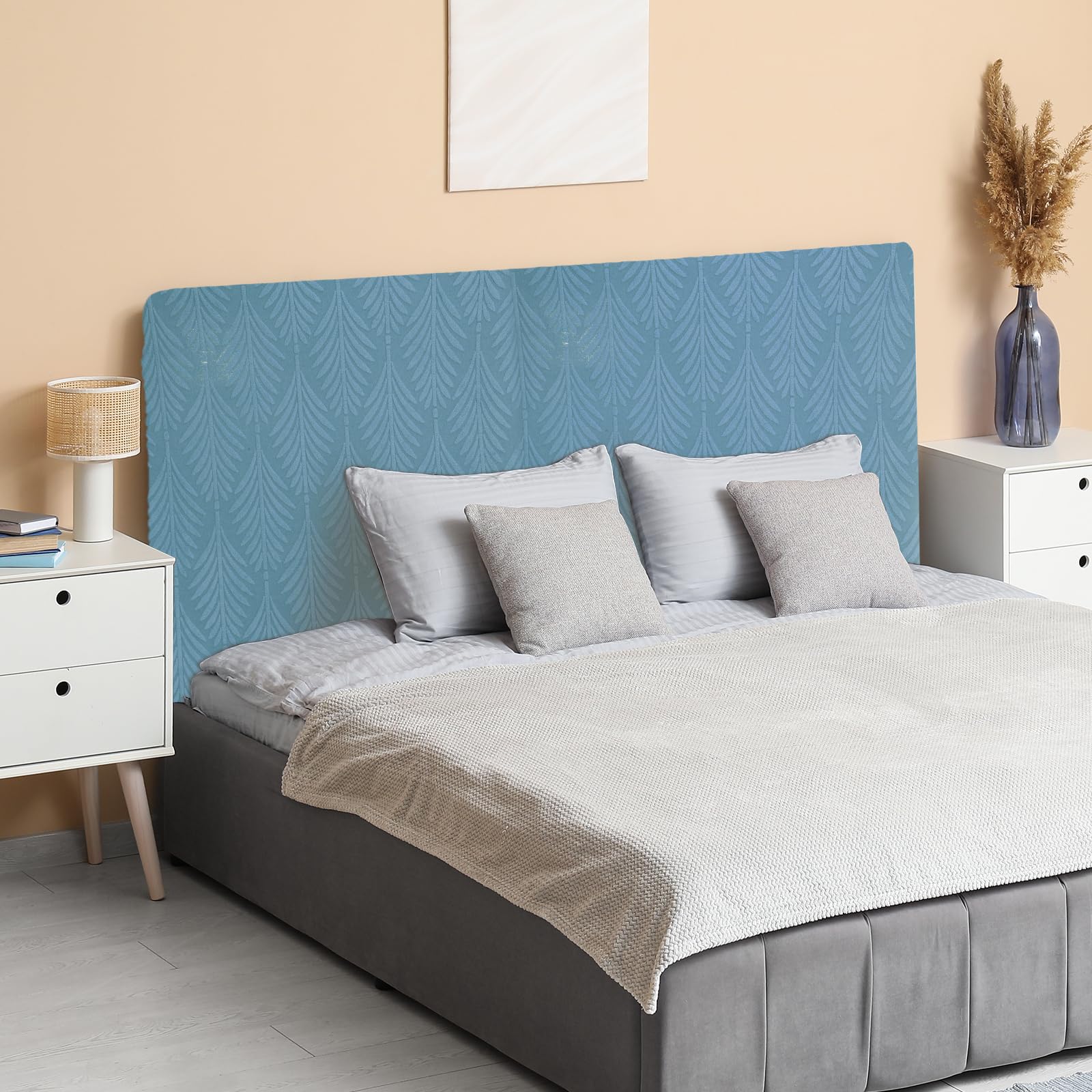 QUARKZMAN Housse De Tête De Lit Protège-Tête De Lit 180cm 1.8m Bleu
