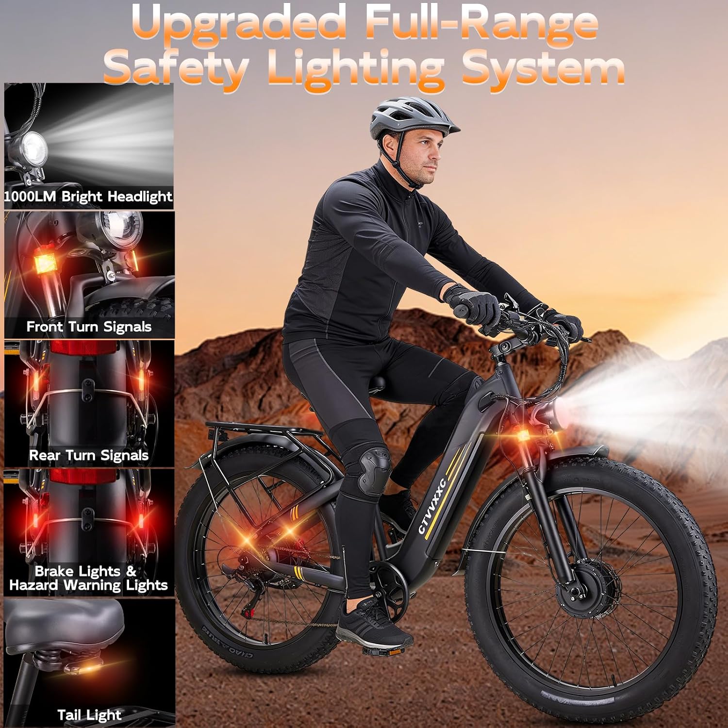 8000W Peak Dual Motor Electric Bike for Adults, Max 50 MPH, 52V 1352Wh Battery Up to 100 Mile, Front and Rear Turn Signals, Adjustable Stem, 26" Fat Tire Dirt All-Terrain Mountain Ebike