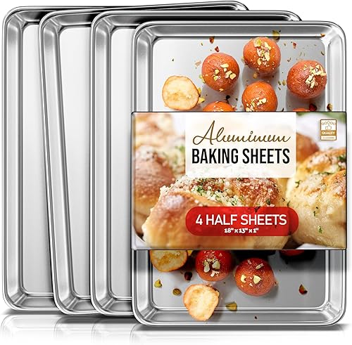 Miniatura 16 de Eatex Aluminum Baking Sheet Set, 2 Pack Cookie Sheet Set, 10" x 15" Jelly Roll Baking Pan Set, Cookie Sheets for Baking Nonstick, Quality Baking